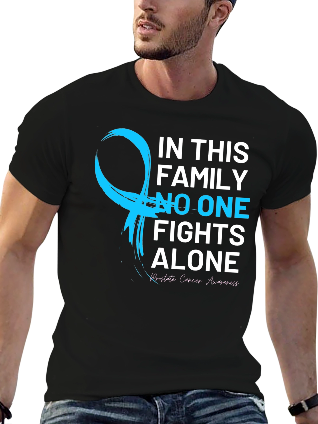 Prostate Cancer Awareness T-Shirt - No One Fights Alone