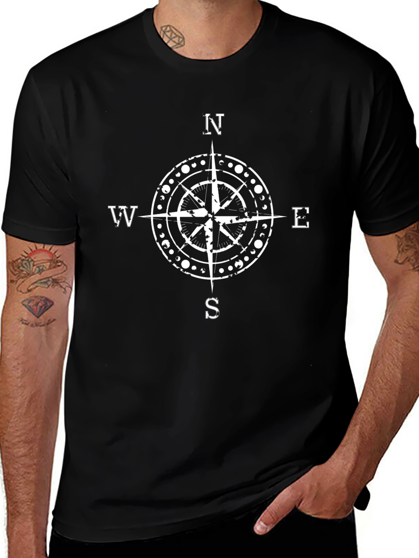 Compass Graphic Black T-Shirt