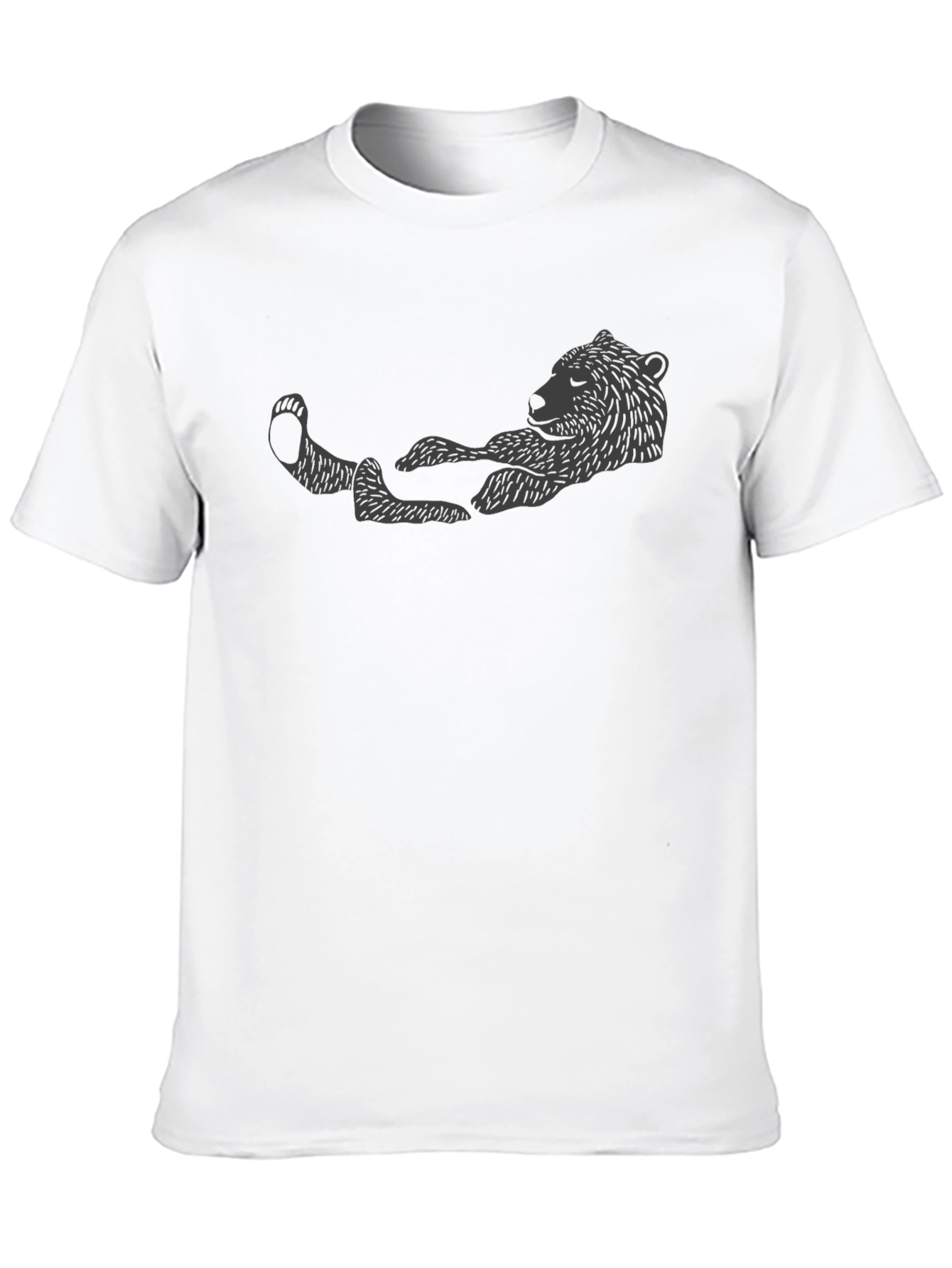 Relaxed Bear Graphic T-Shirt - Black