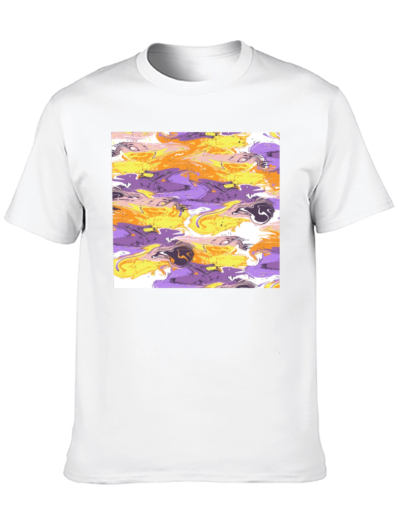 Abstract Swirl Graphic Black T-Shirt
