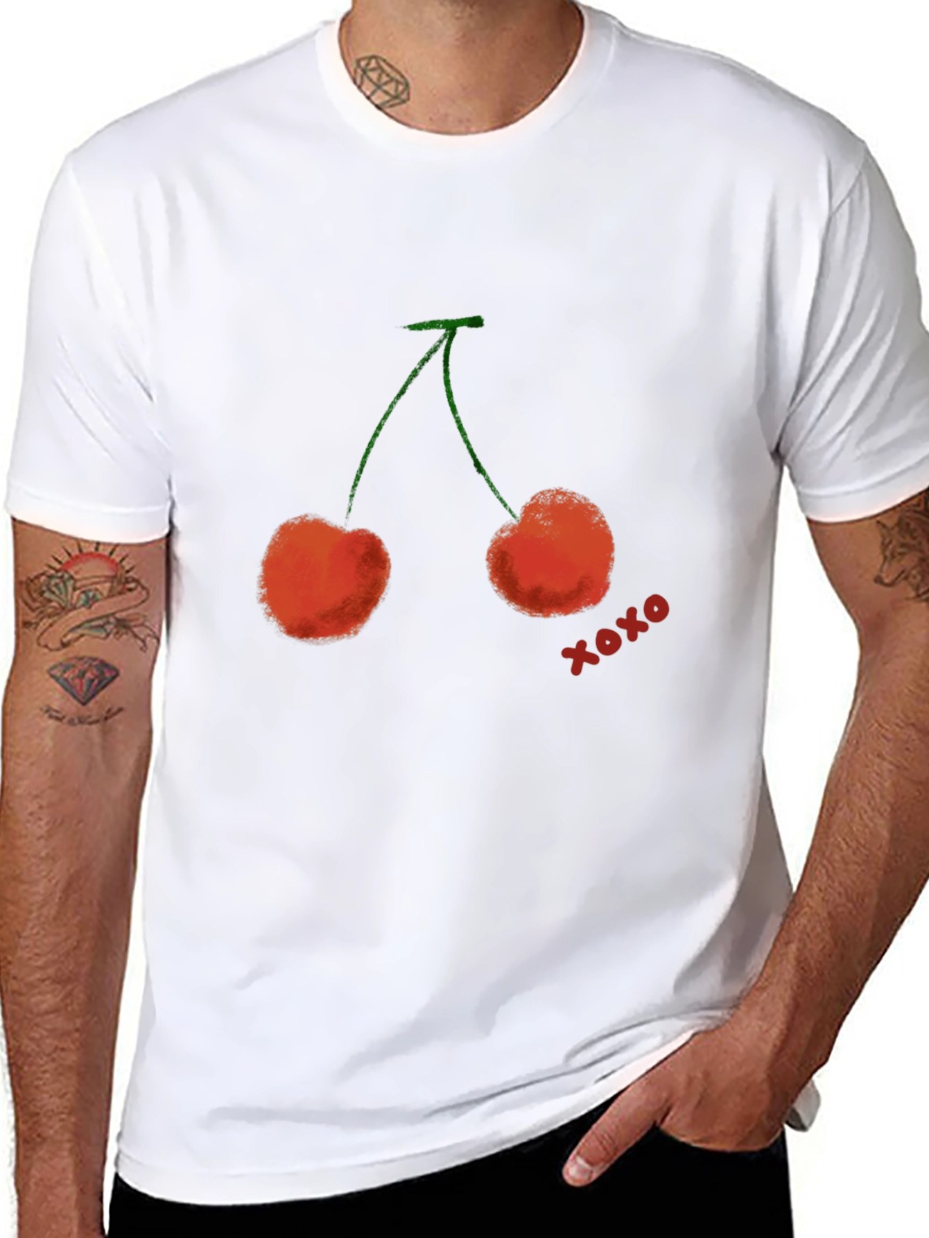 Cherry XOXO Graphic T-Shirt - Trendy Casual Wear