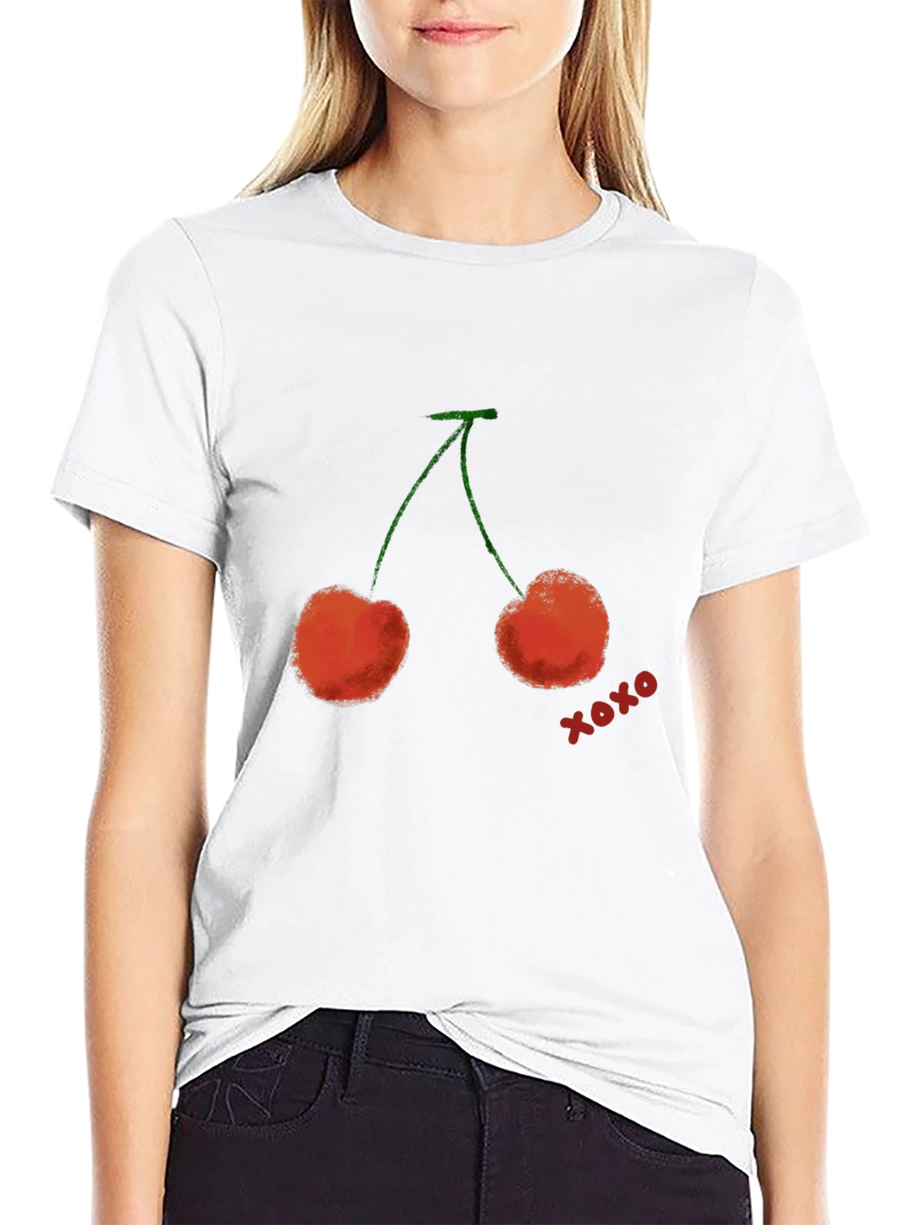 Cherry XOXO Graphic T-Shirt - Trendy Casual Wear