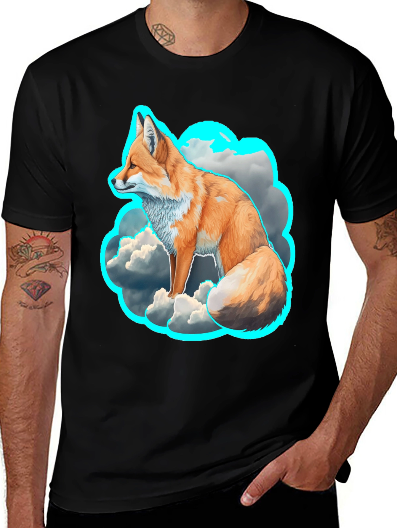 Fox in the Clouds Graphic Tee - Unique Design