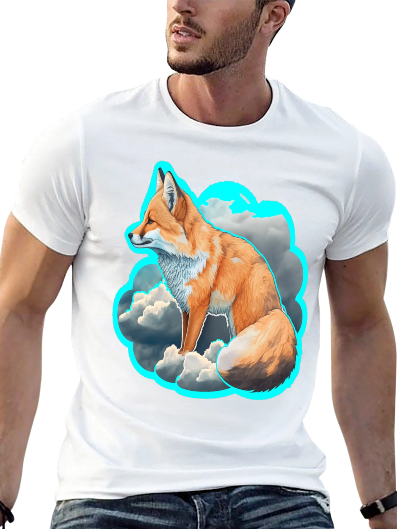 Fox in the Clouds Graphic Tee - Unique Design