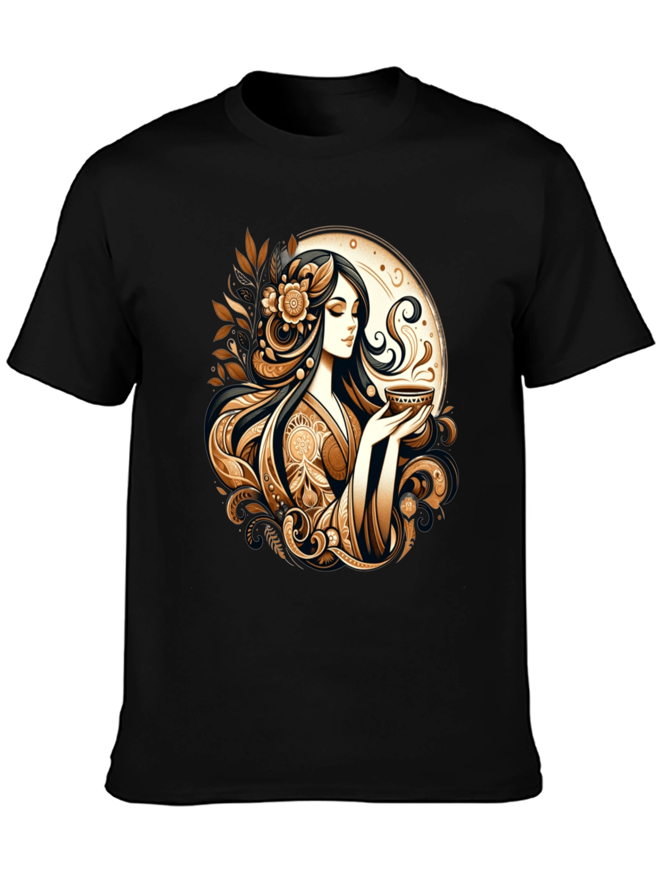 Elegant Woman Tea Art Graphic Tee