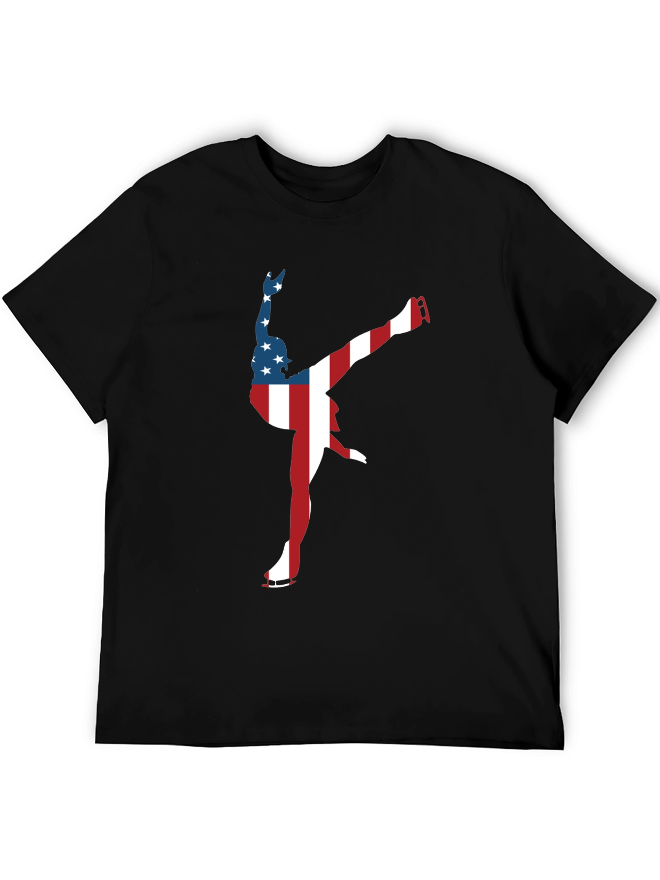 Patriotic Figure Skating USA Flag T-Shirt