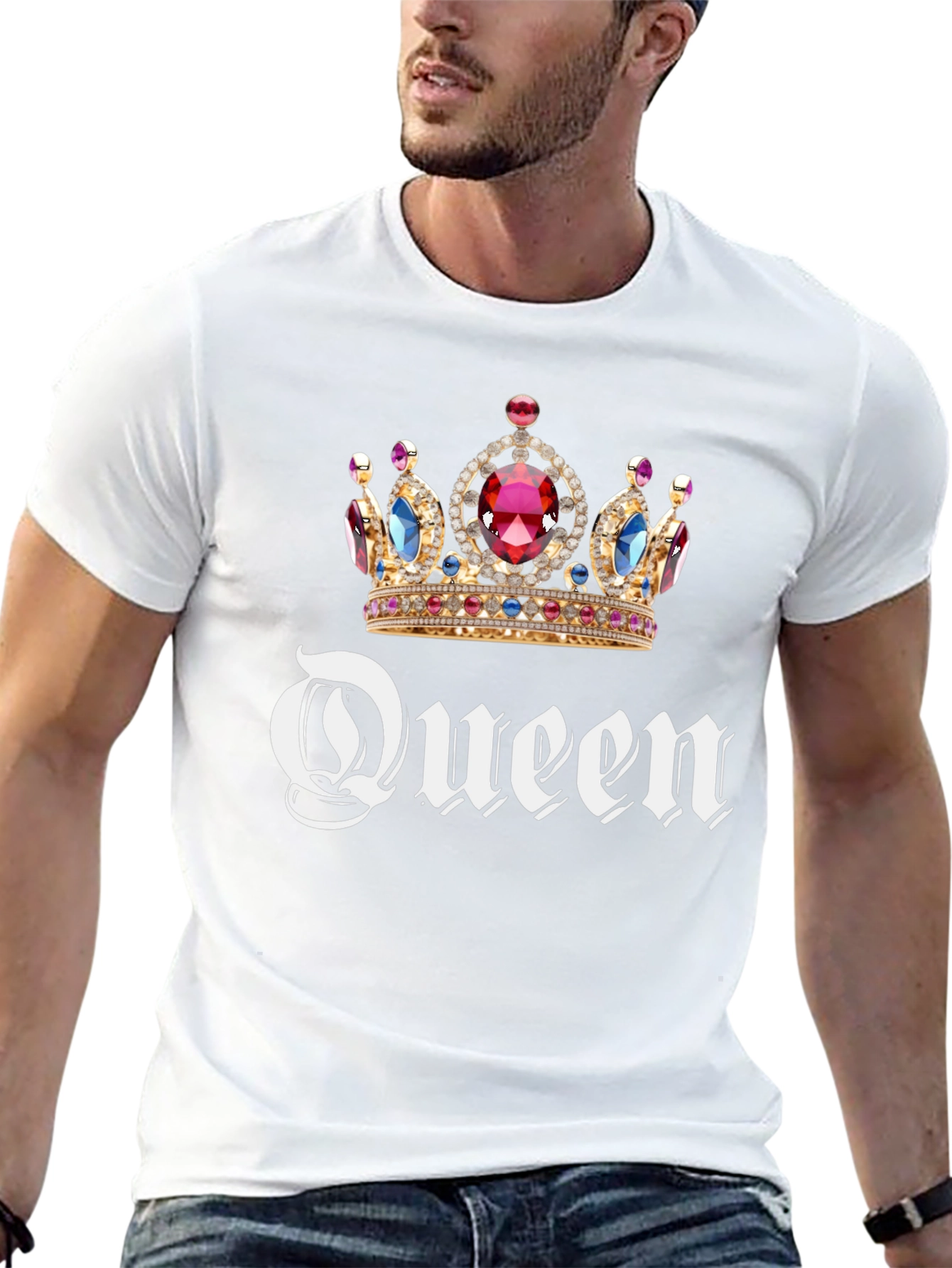 Queen Crown Graphic Tee - Black Cotton T-Shirt