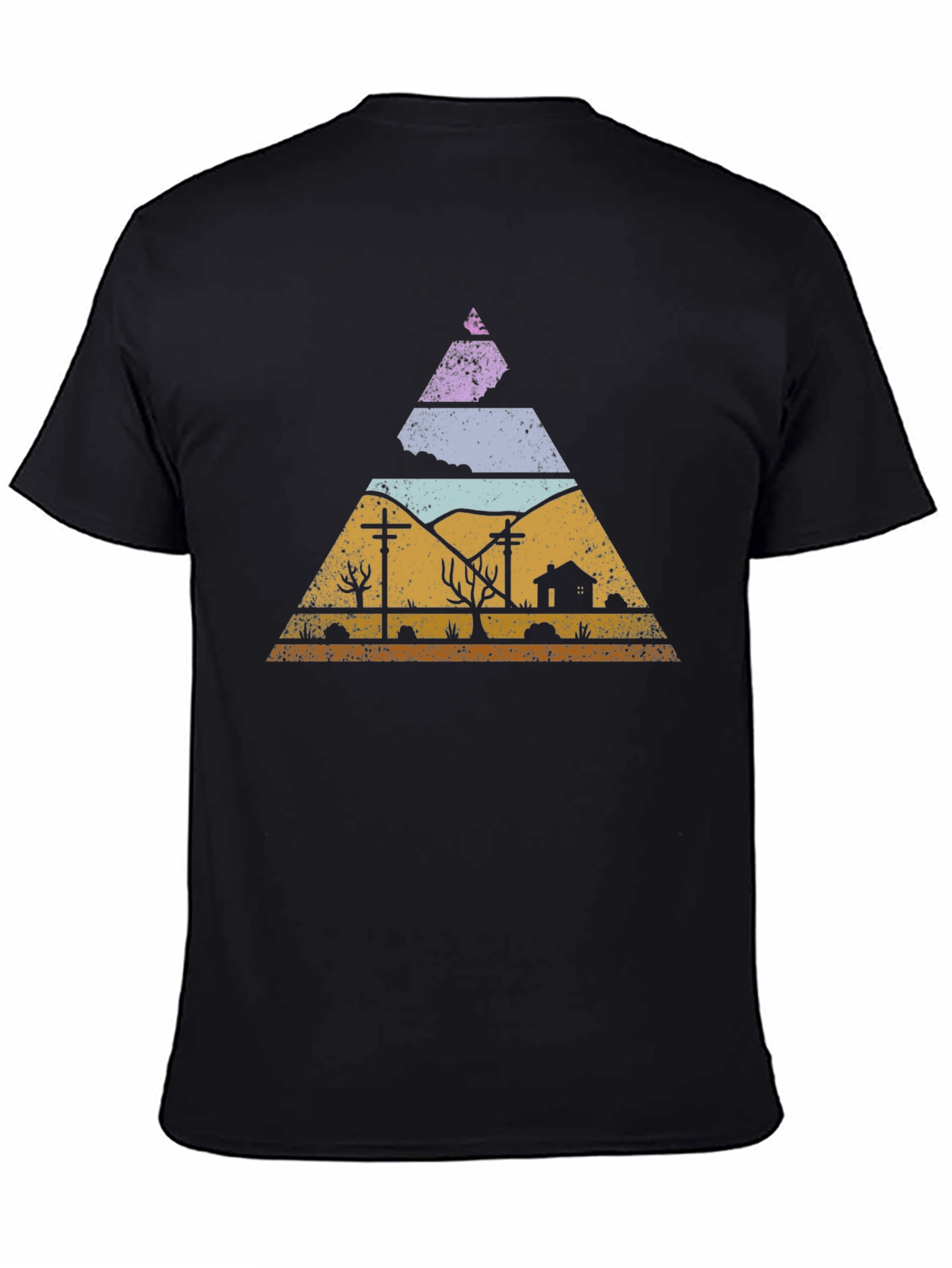Retro Desert Landscape Triangle Graphic Tee