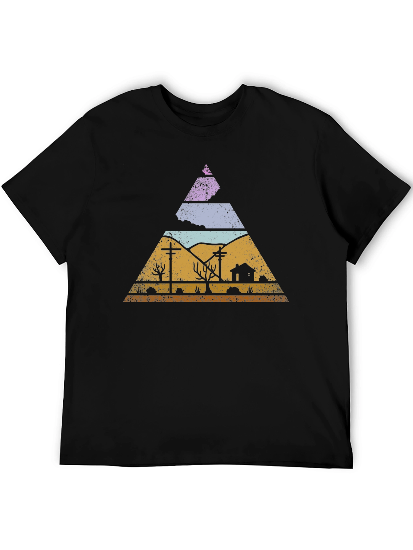 Retro Desert Landscape Triangle Graphic Tee