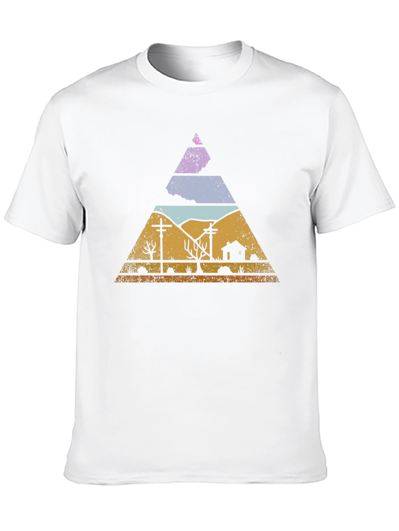 Retro Desert Landscape Triangle Graphic Tee