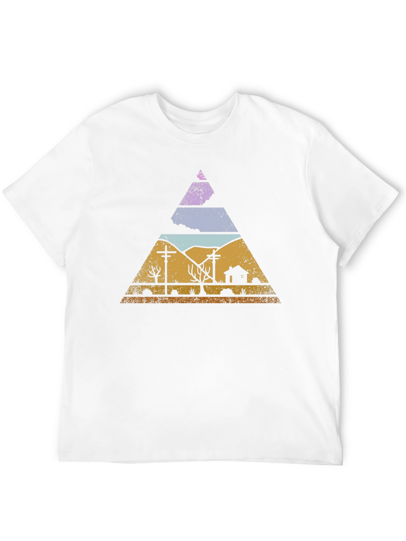 Retro Desert Landscape Triangle Graphic Tee