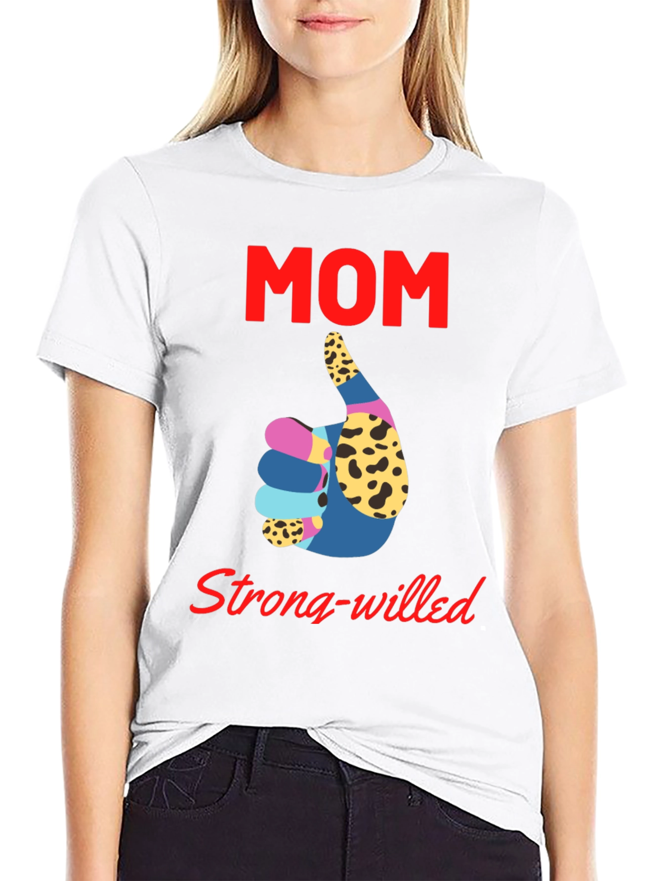 Mom Strong-Willed Black T-Shirt