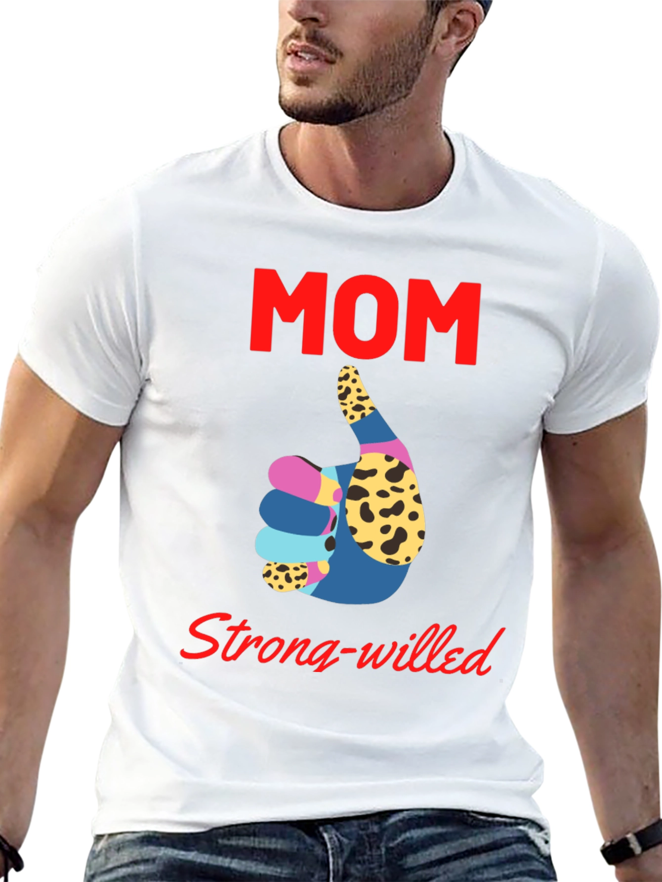 Mom Strong-Willed Black T-Shirt