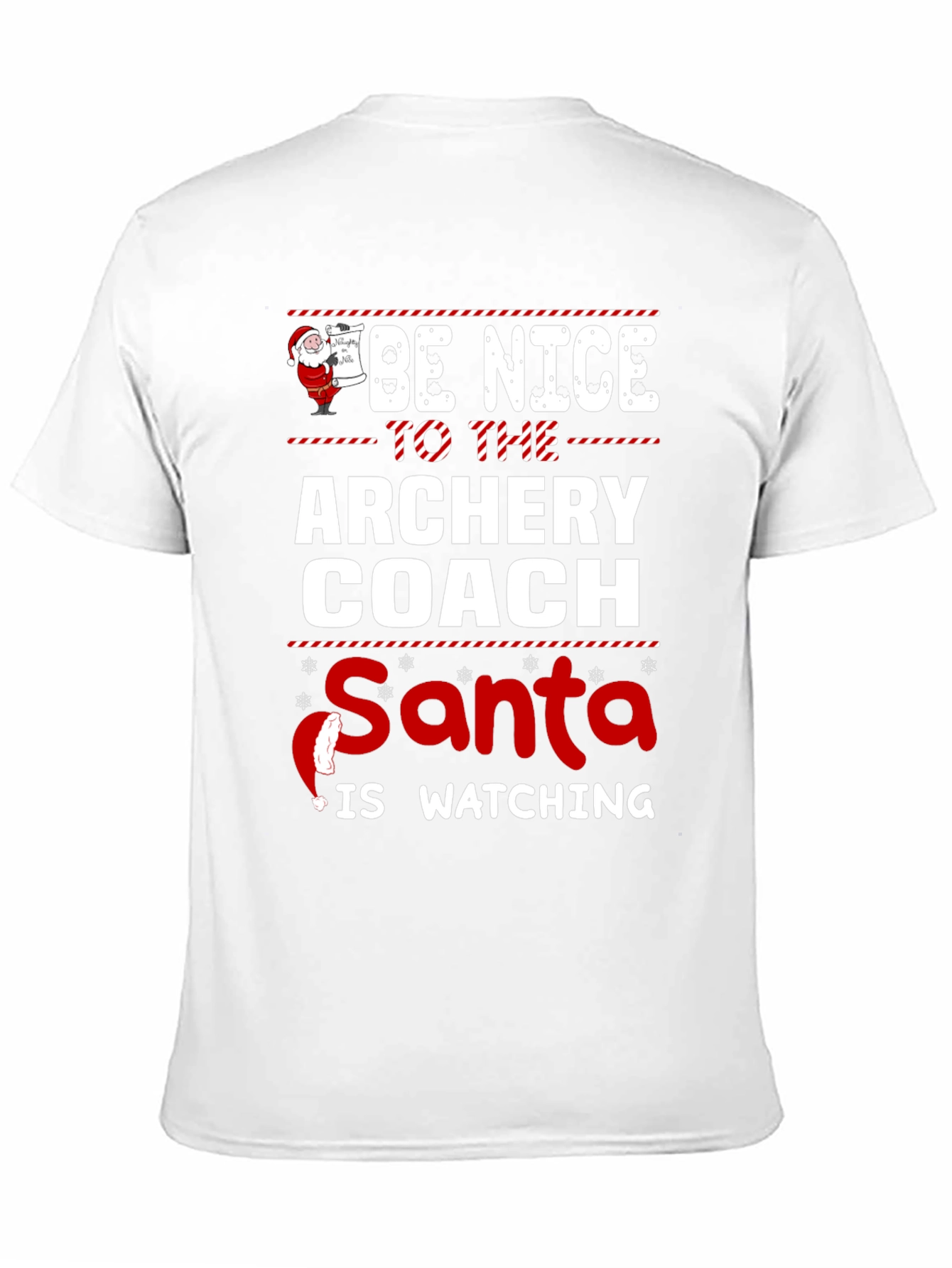 Archery Coach Santa T-Shirt - Be Nice Holiday Tee
