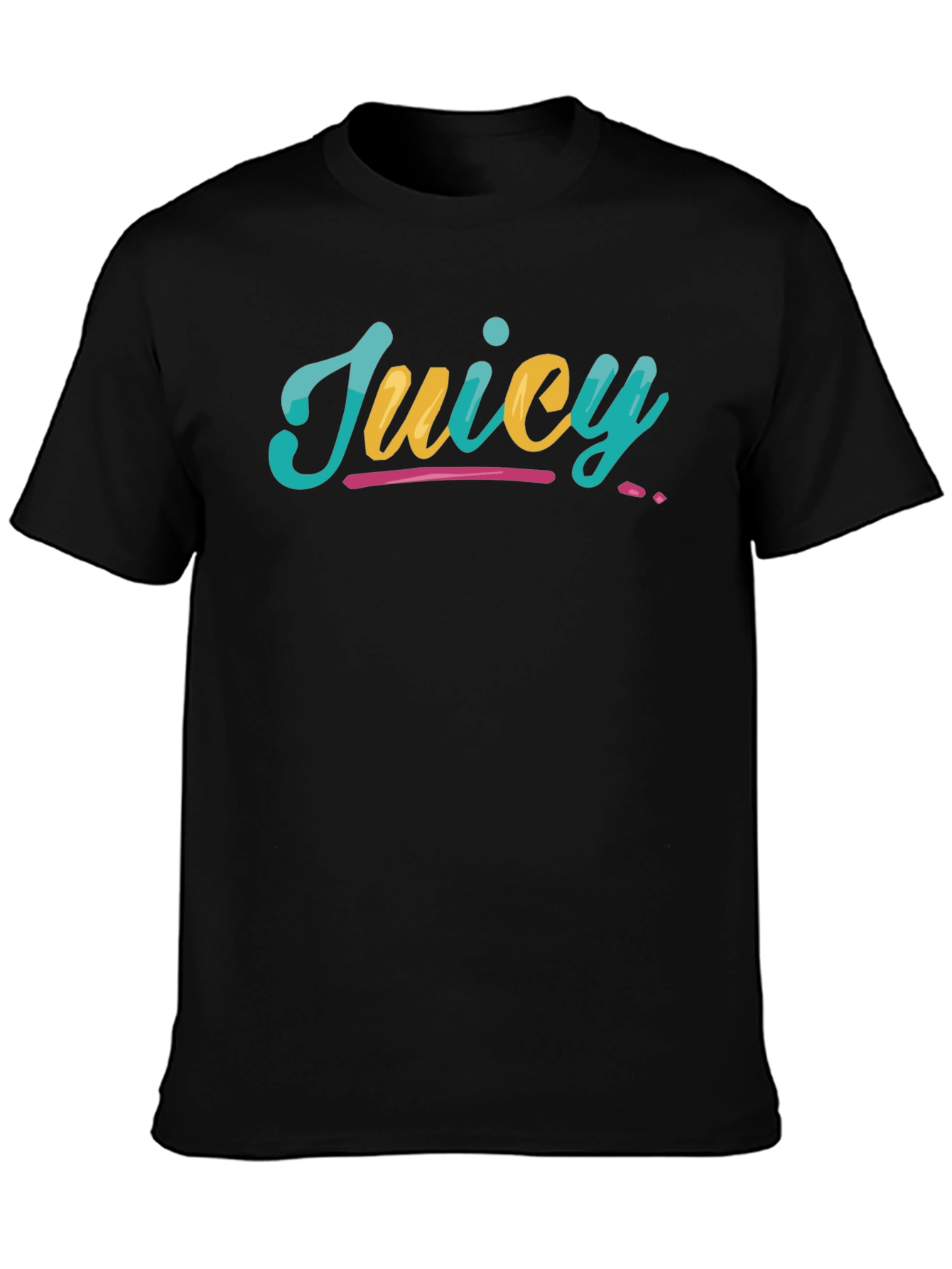 Juicy Graphic Tee - Stylish Black Cotton T-Shirt