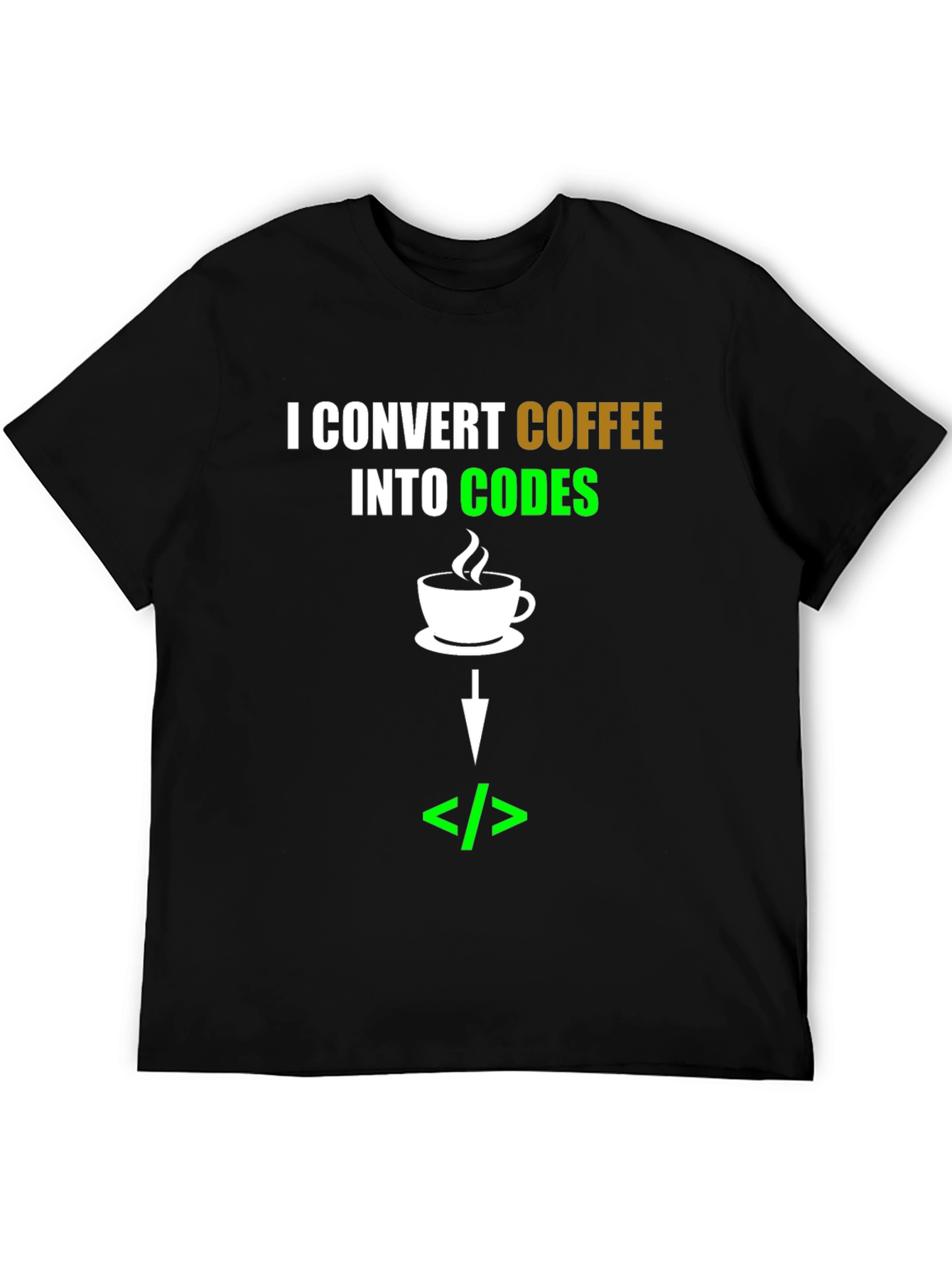 Coffee to Code Converter T-Shirt - Programmer Gift