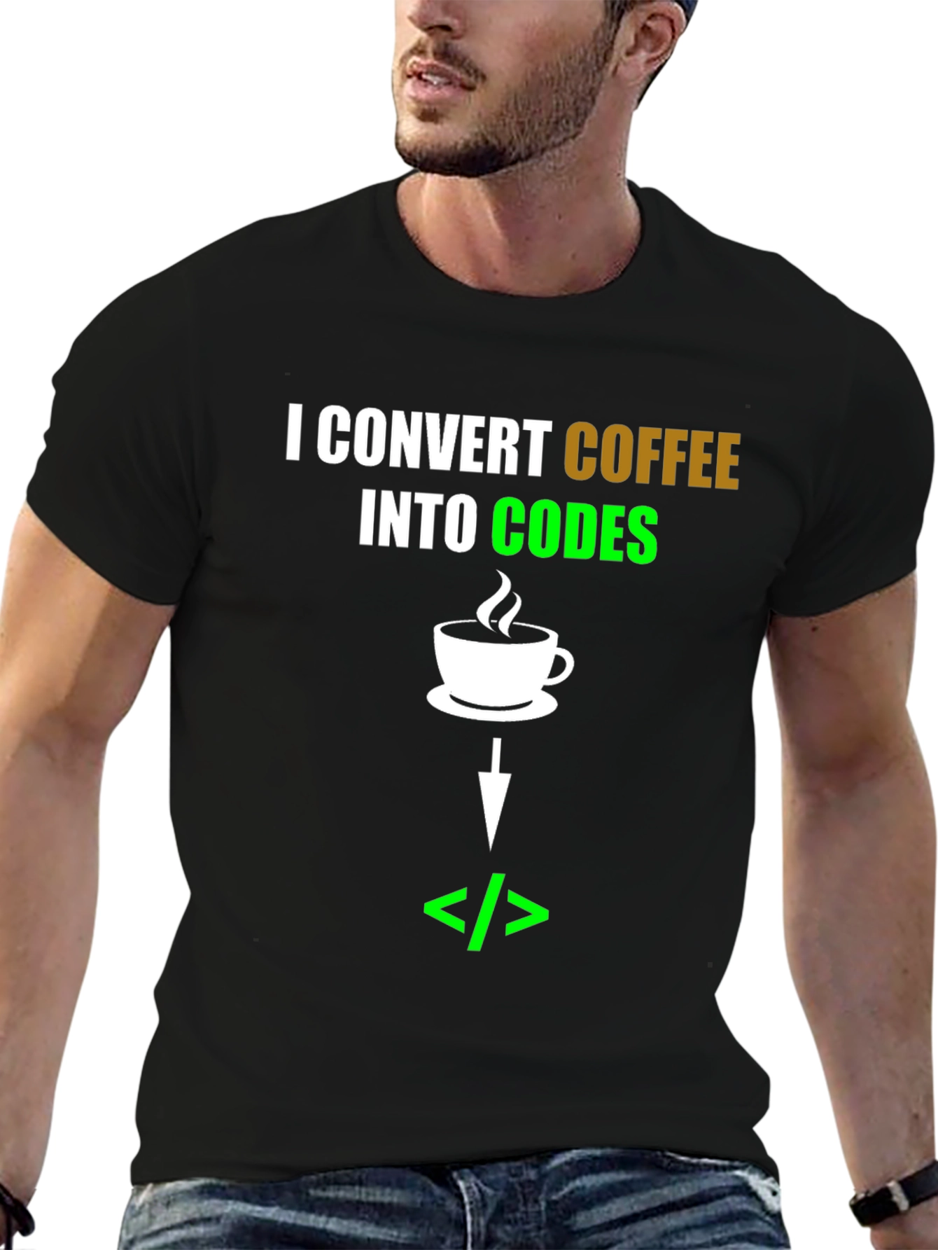 Coffee to Code Converter T-Shirt - Programmer Gift