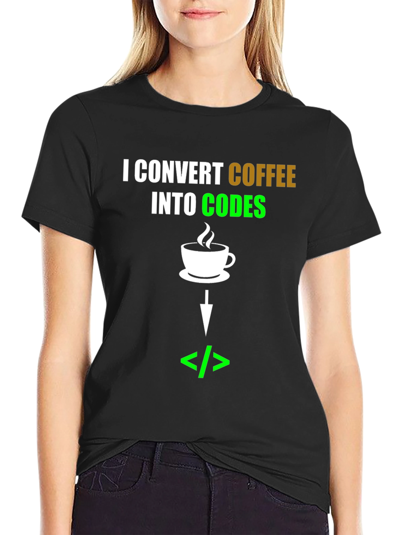 Coffee to Code Converter T-Shirt - Programmer Gift