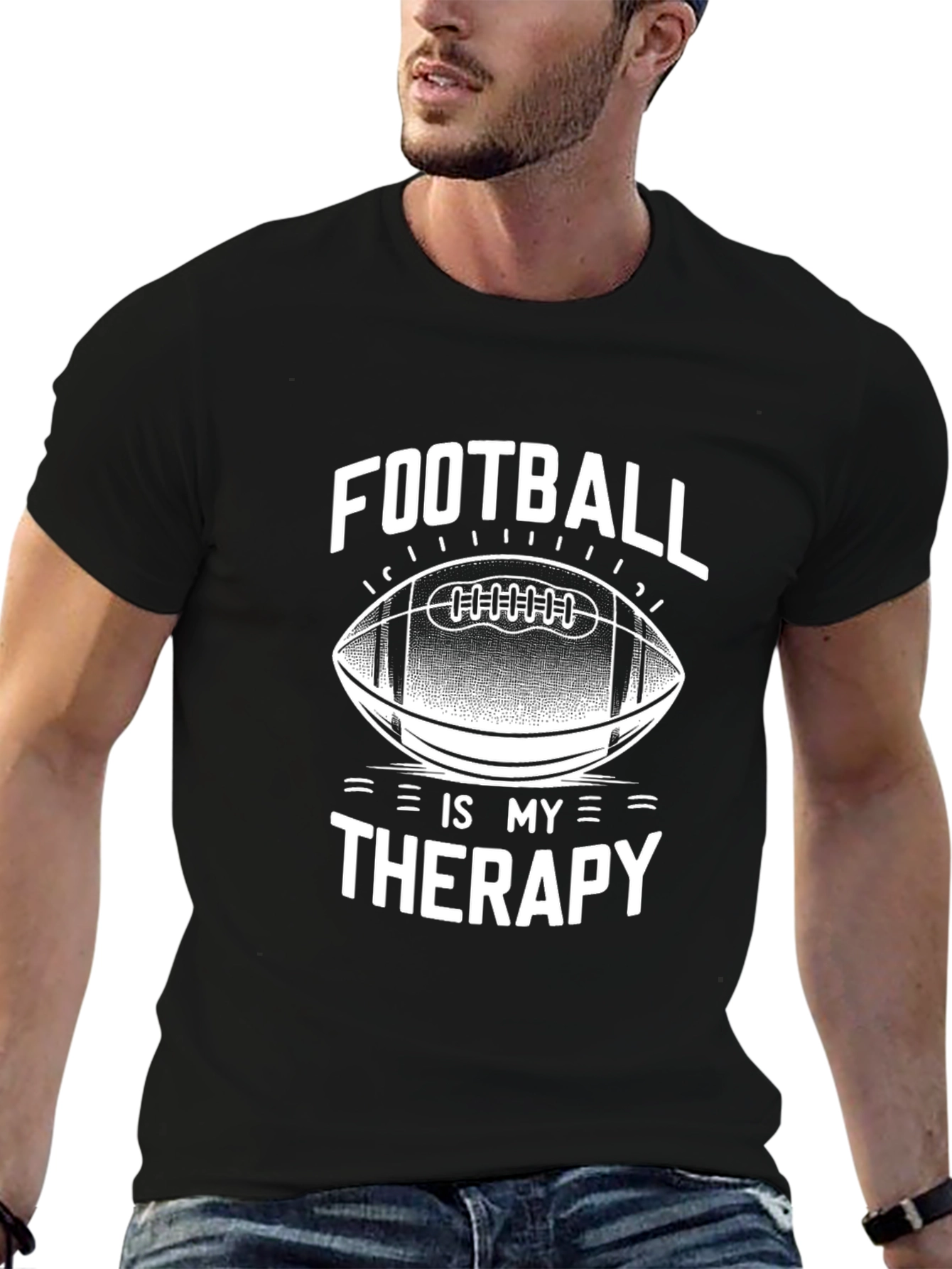 Football Is My Therapy Graphic T-Shirt
