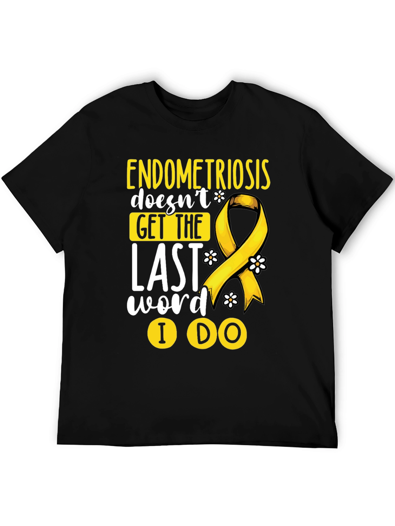 Endometriosis Awareness T-Shirt Yellow Ribbon