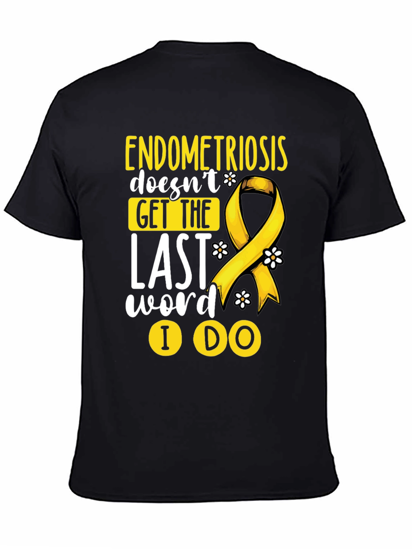 Endometriosis Awareness T-Shirt Yellow Ribbon
