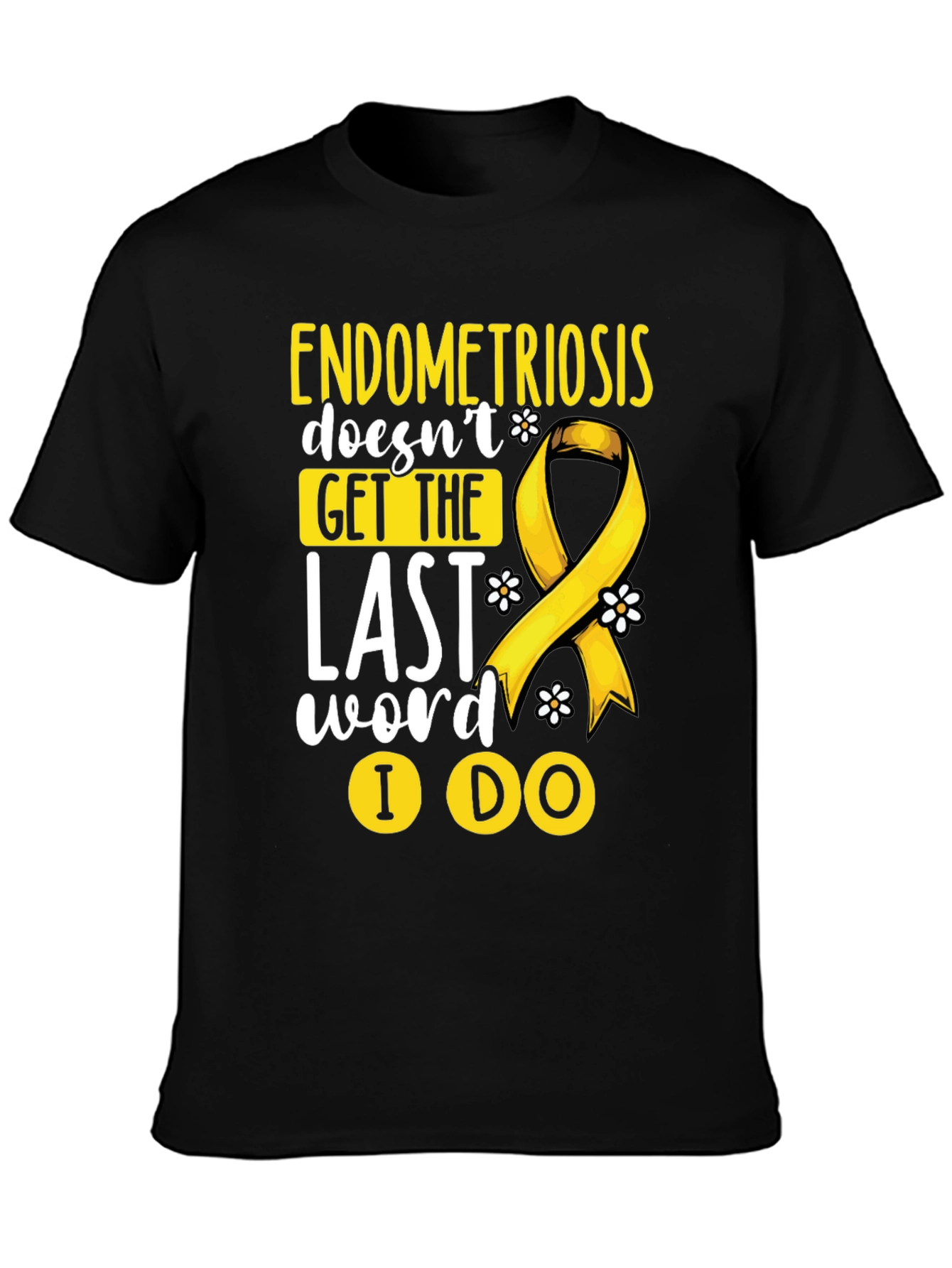 Endometriosis Awareness T-Shirt Yellow Ribbon