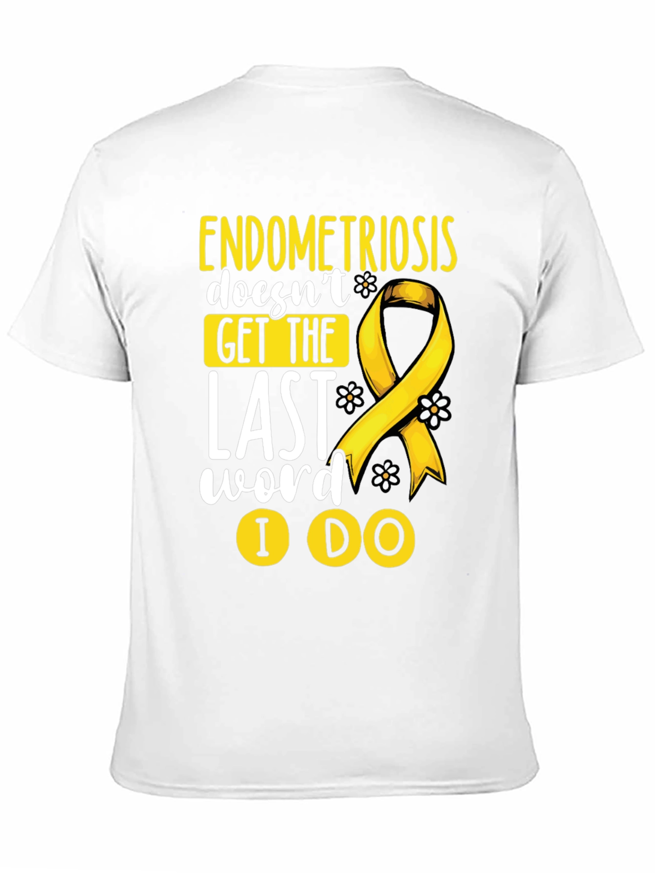 Endometriosis Awareness T-Shirt Yellow Ribbon