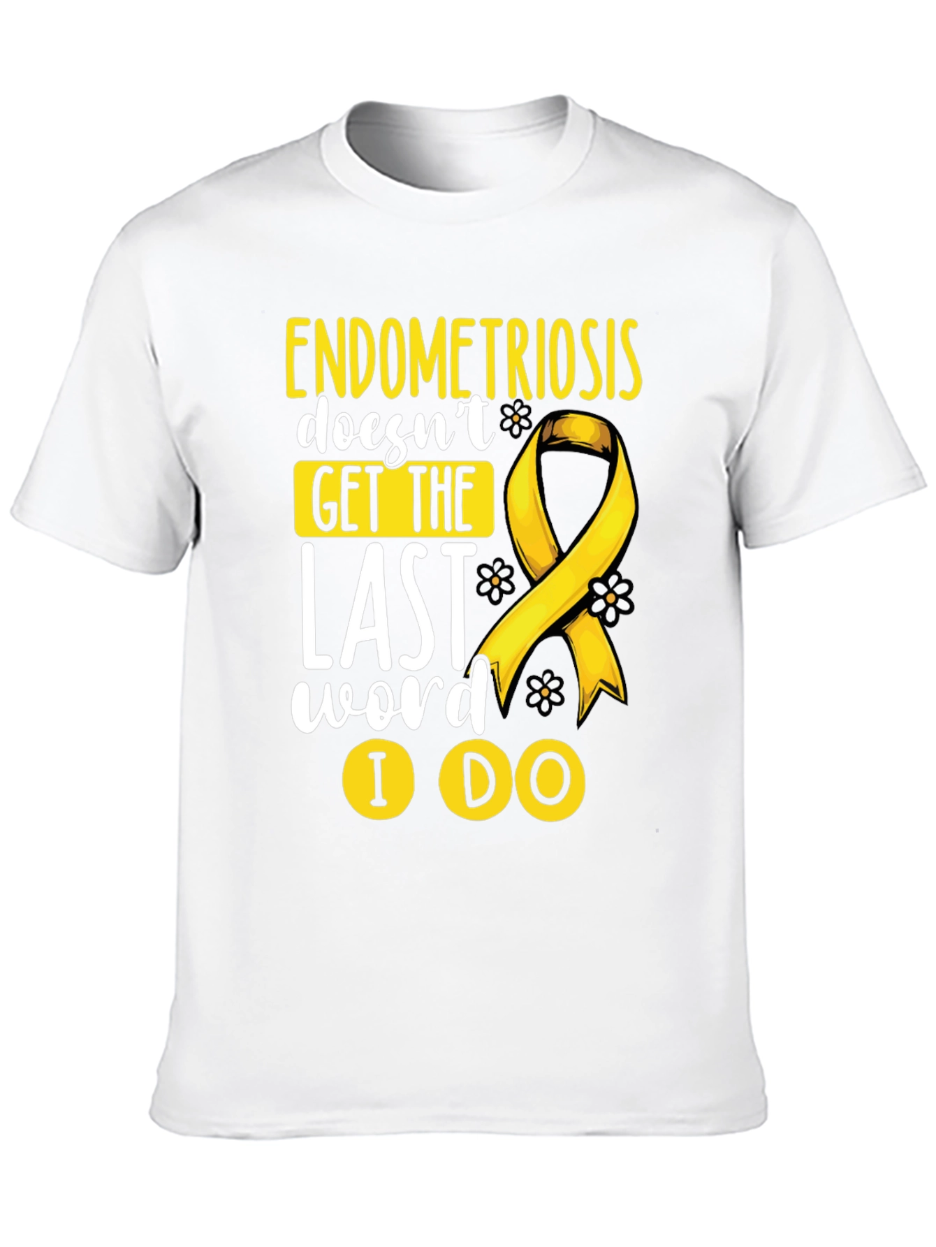 Endometriosis Awareness T-Shirt Yellow Ribbon