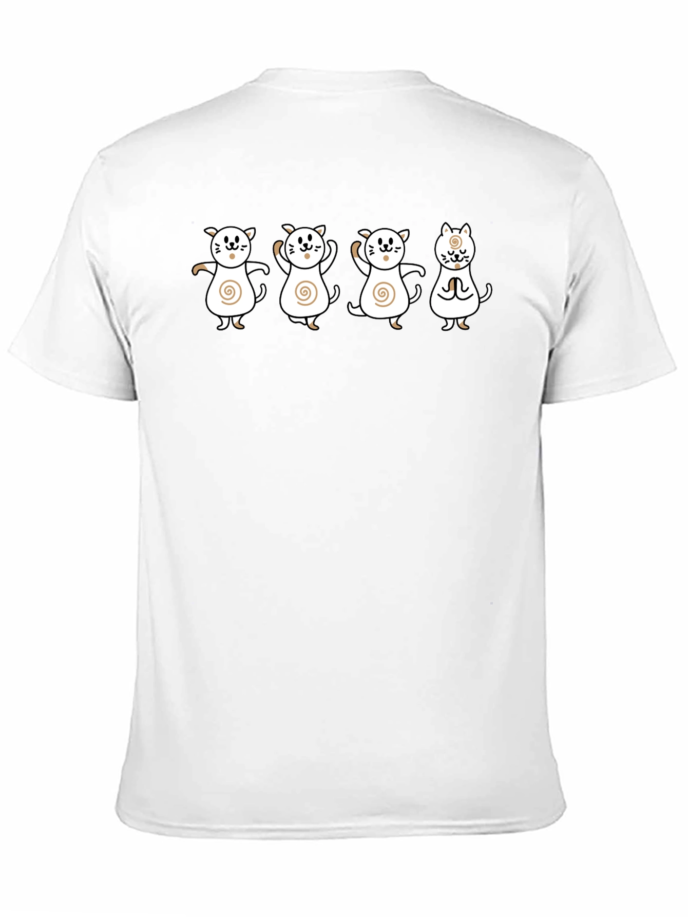 Cute Cat Cartoon Graphic Print Black Tee