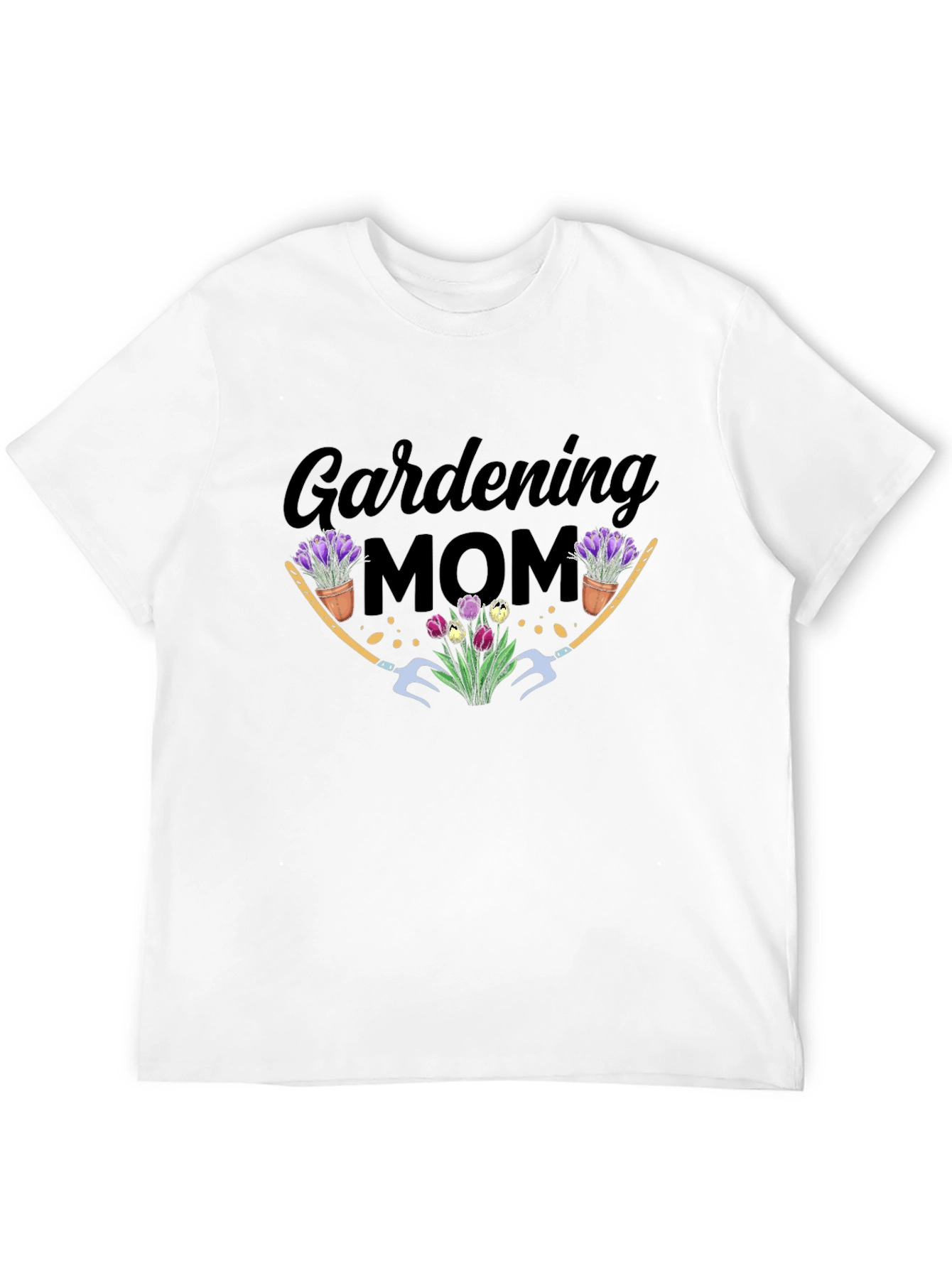 Gardening Mom Graphic T-Shirt - Black