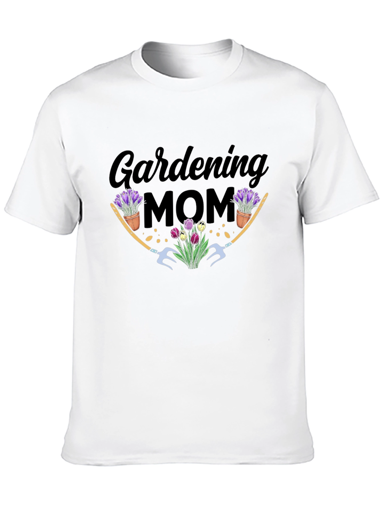 Gardening Mom Graphic T-Shirt - Black