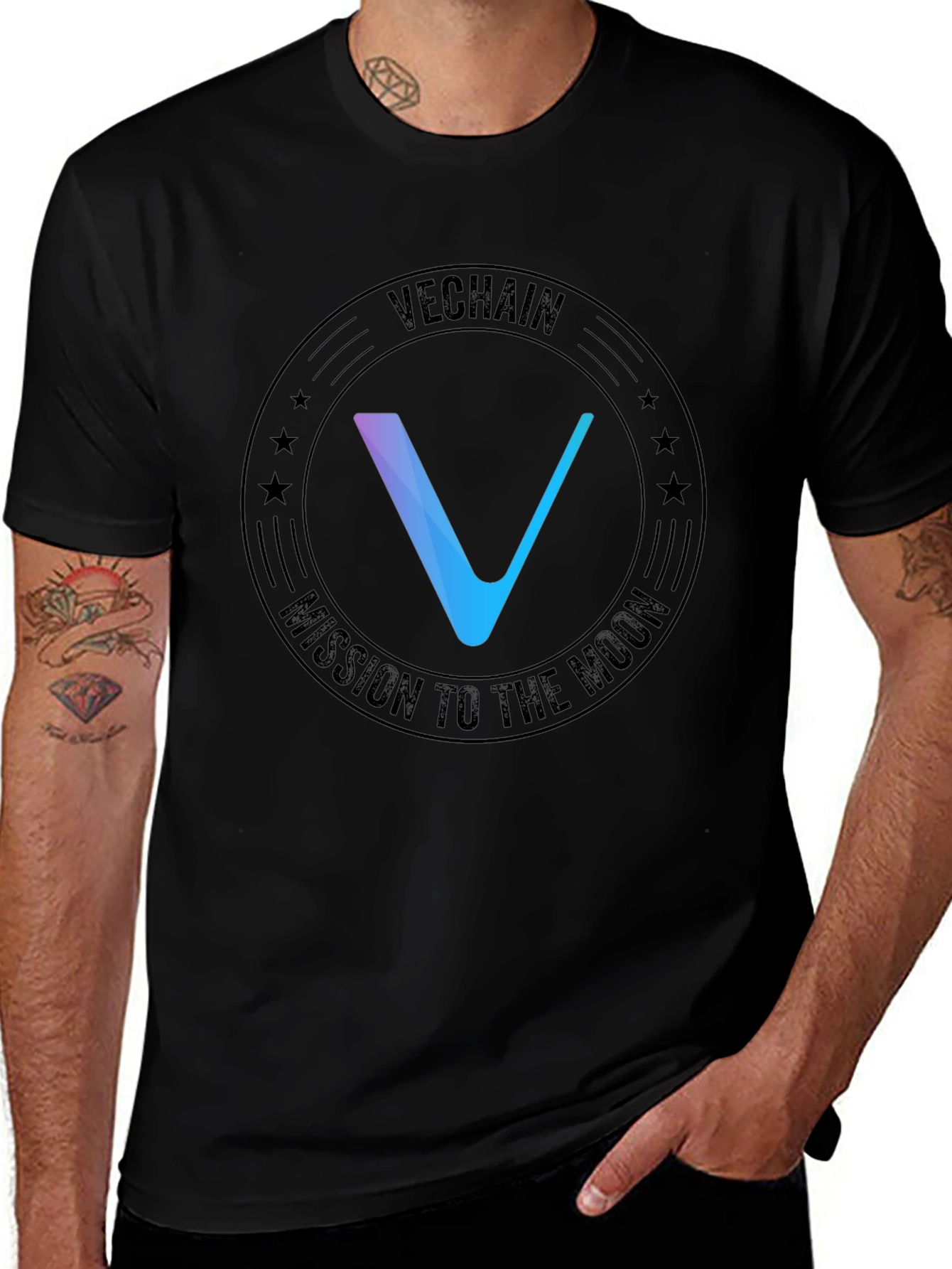 VeChain Mission to the Moon Black T-Shirt