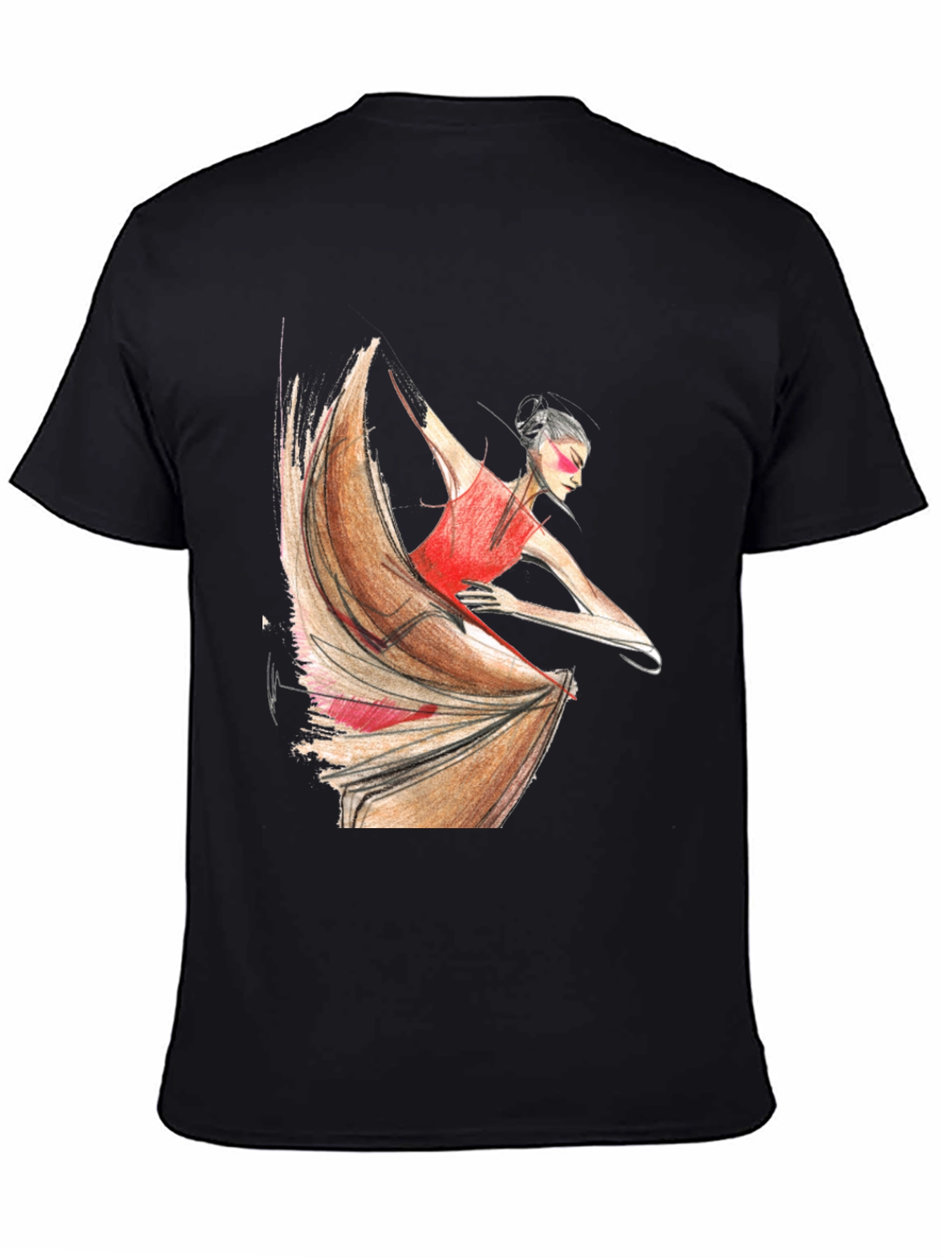 Flamenco Dancer Graphic Tee - Black Unisex T-Shirt