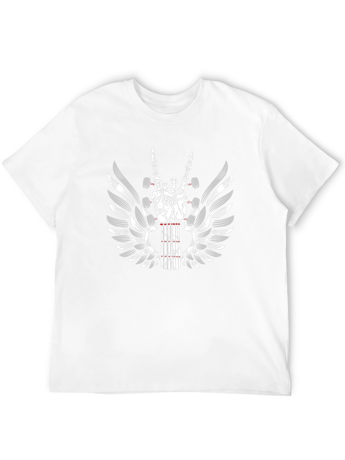 Rock Hand Guitar Wings Graphic T-Shirt