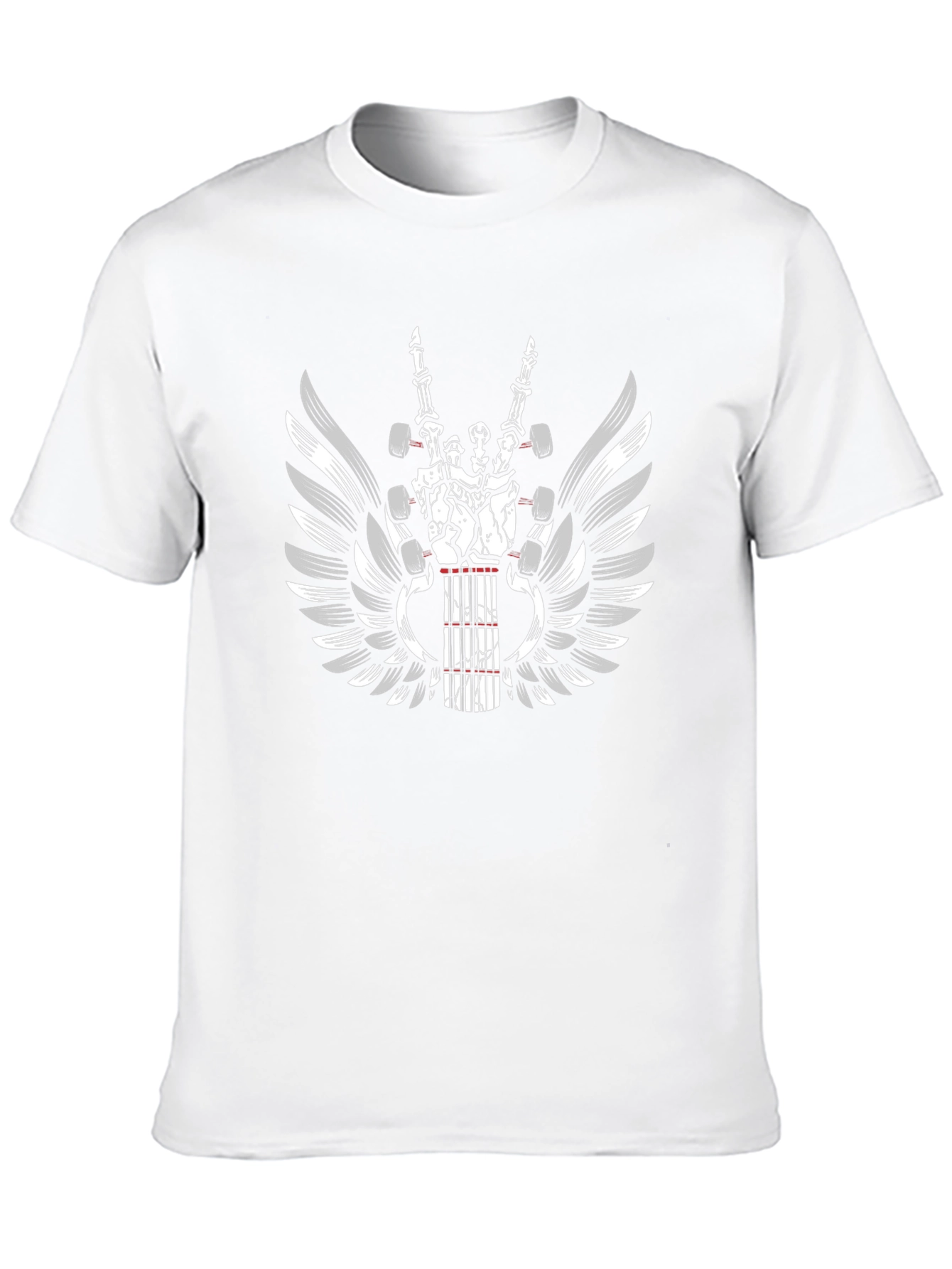 Rock Hand Guitar Wings Graphic T-Shirt