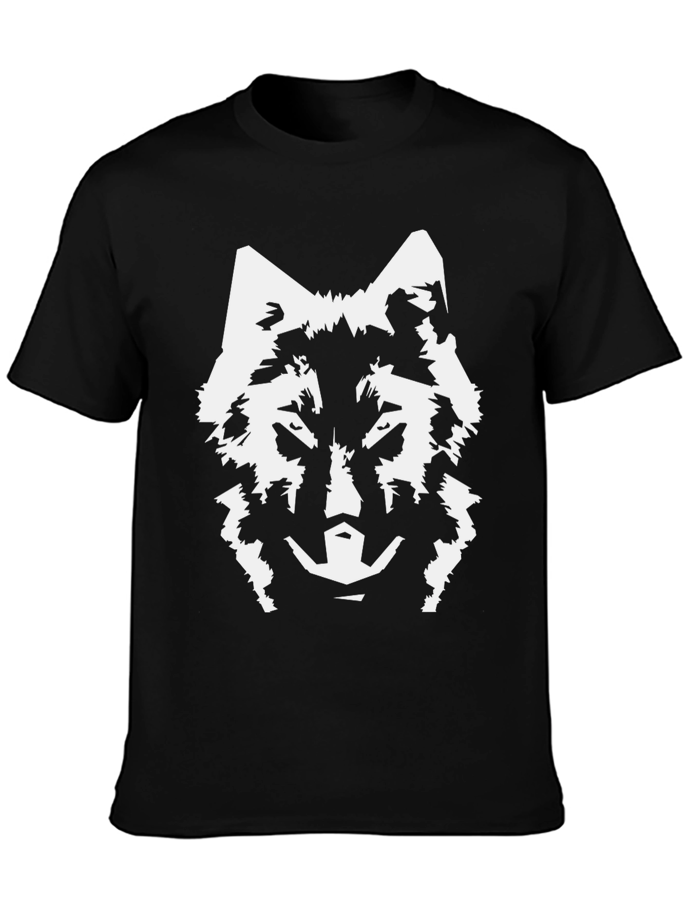 Wolf Graphic Tee - Black Cotton Blend T-Shirt