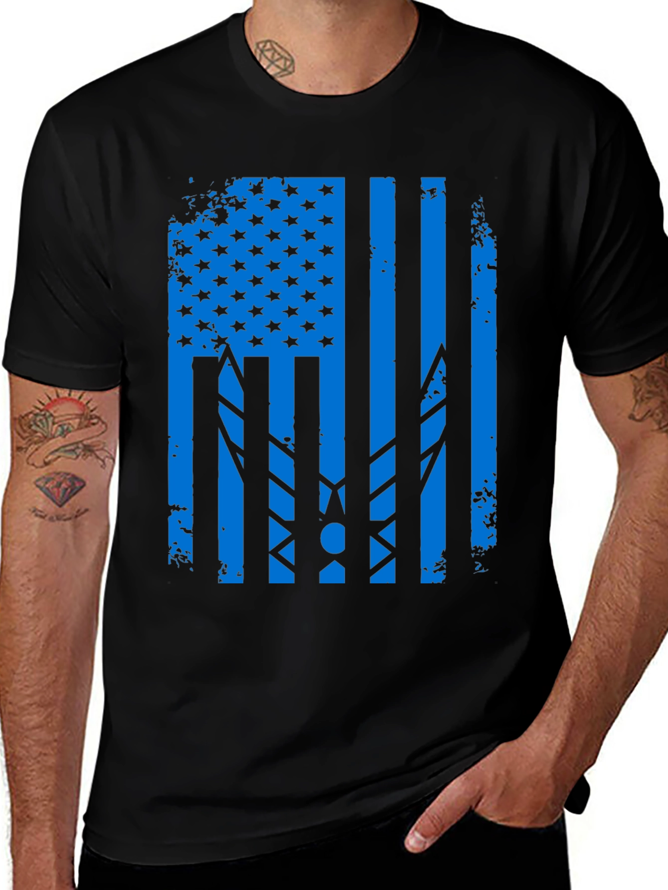 Distressed USA Air Force Flag Graphic T-Shirt