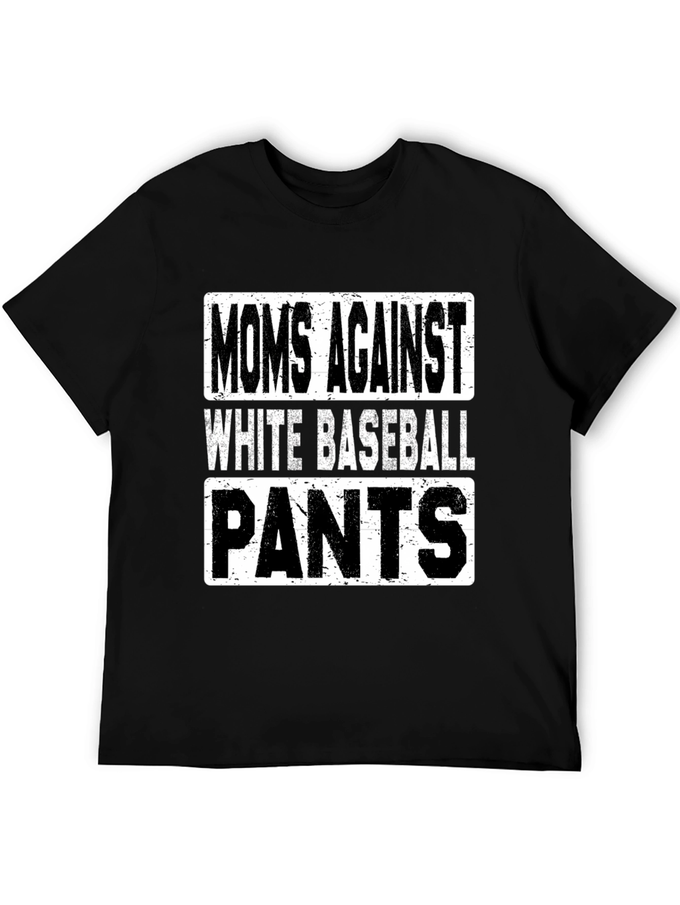 Moms Against White Baseball Pants Graphic T-Shirt