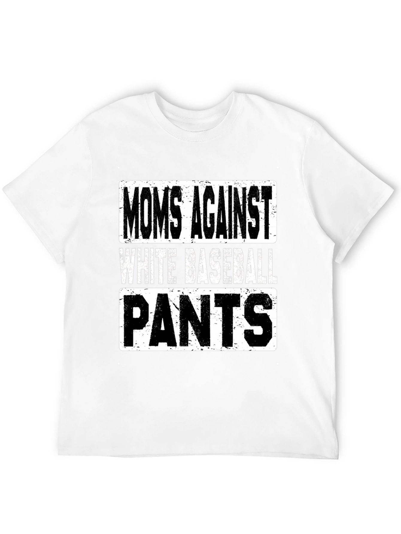 Moms Against White Baseball Pants Graphic T-Shirt