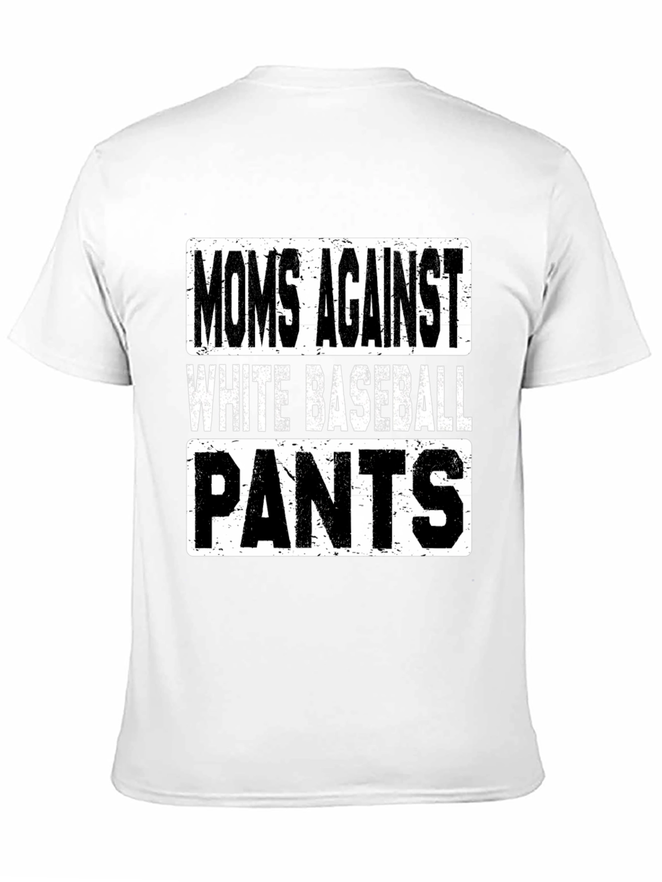 Moms Against White Baseball Pants Graphic T-Shirt