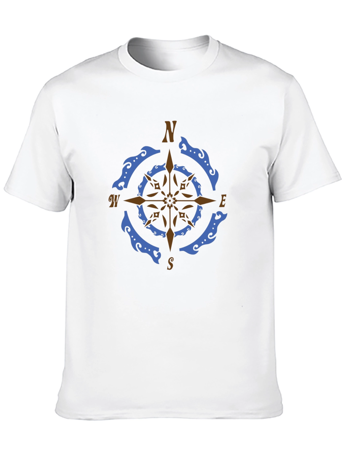 Nautical Compass Rose Graphic Tee - Black