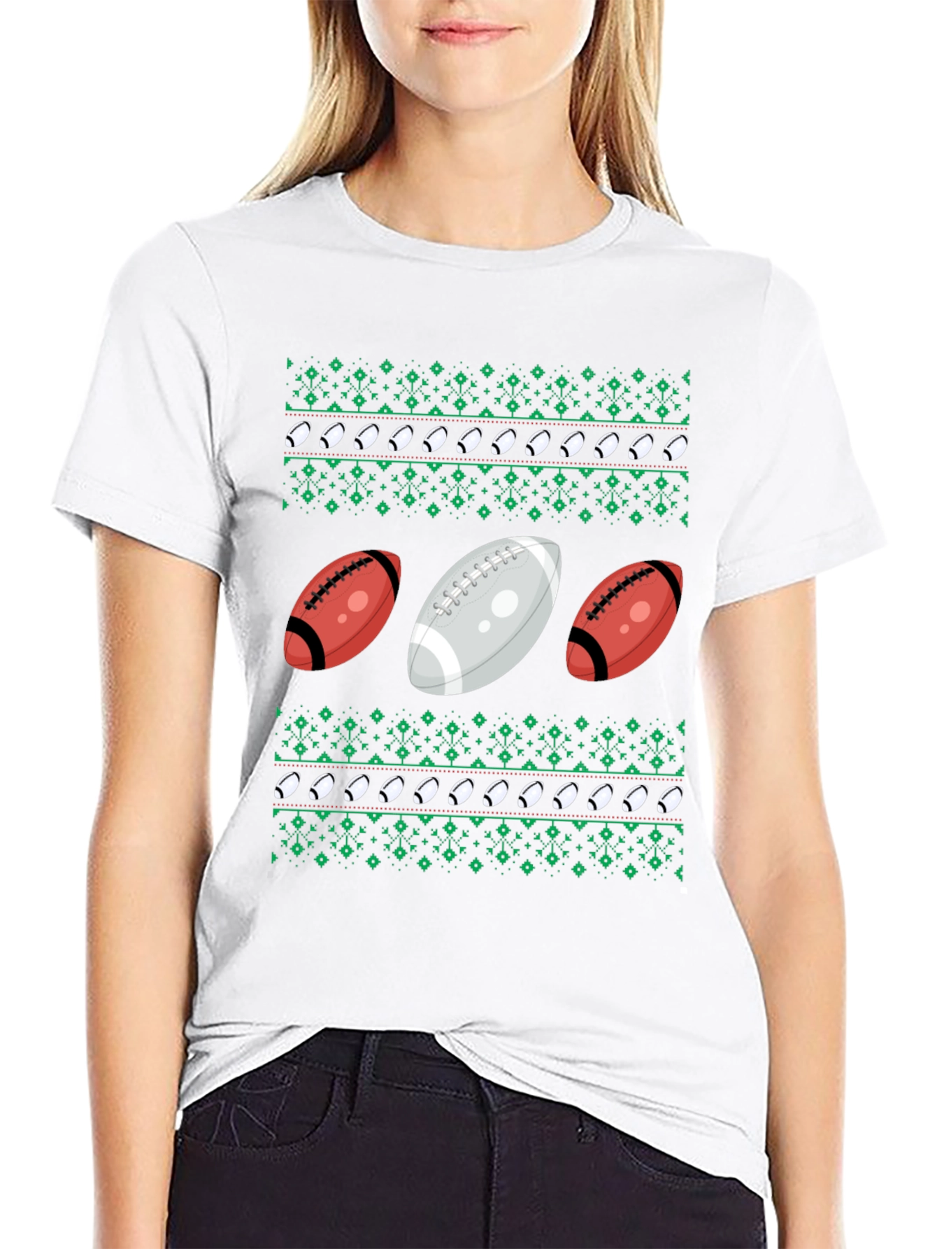 Festive Football Patterned T-Shirt