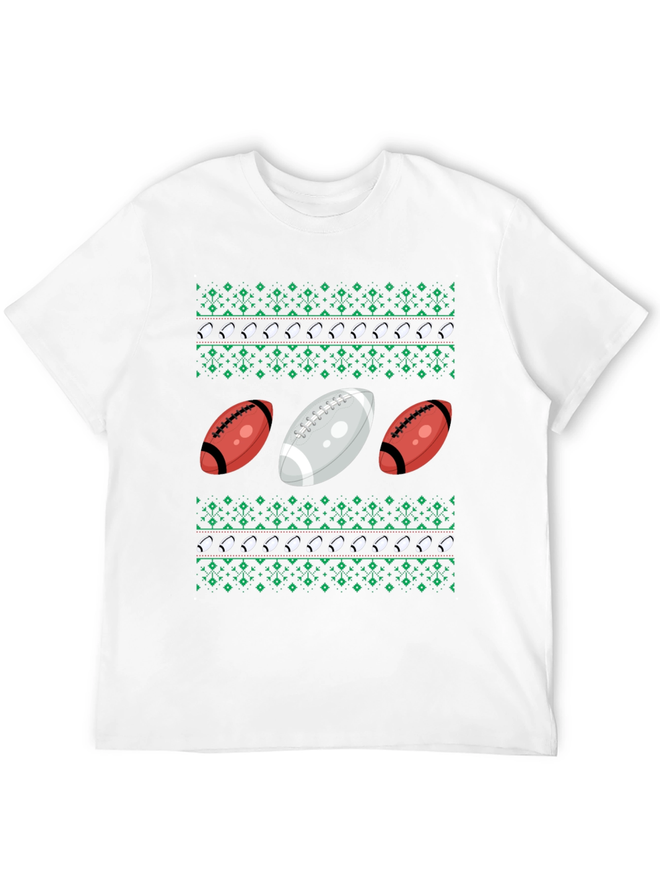 Festive Football Patterned T-Shirt