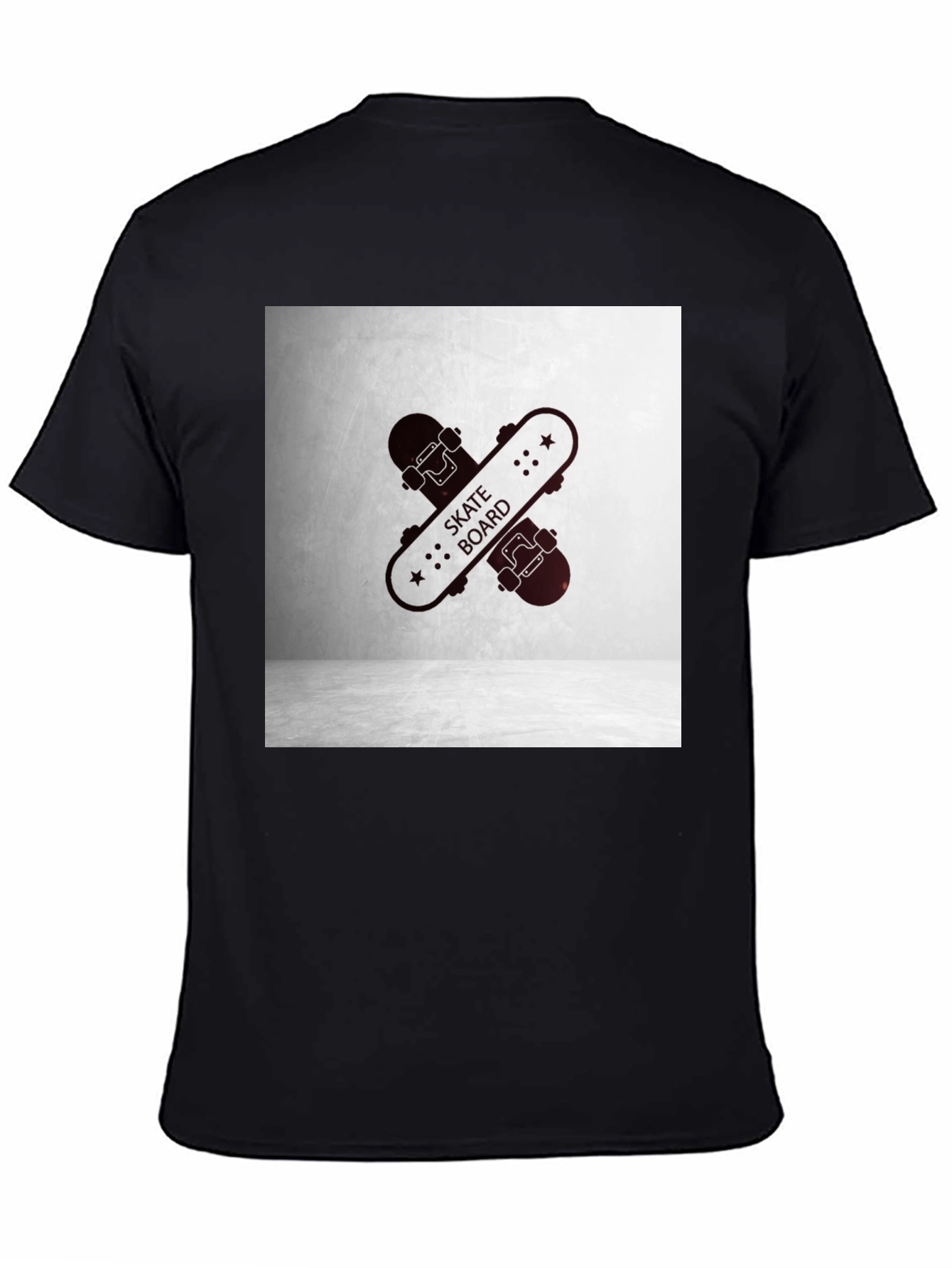 Black Skateboard Graphic Tee - Casual Streetwear Style