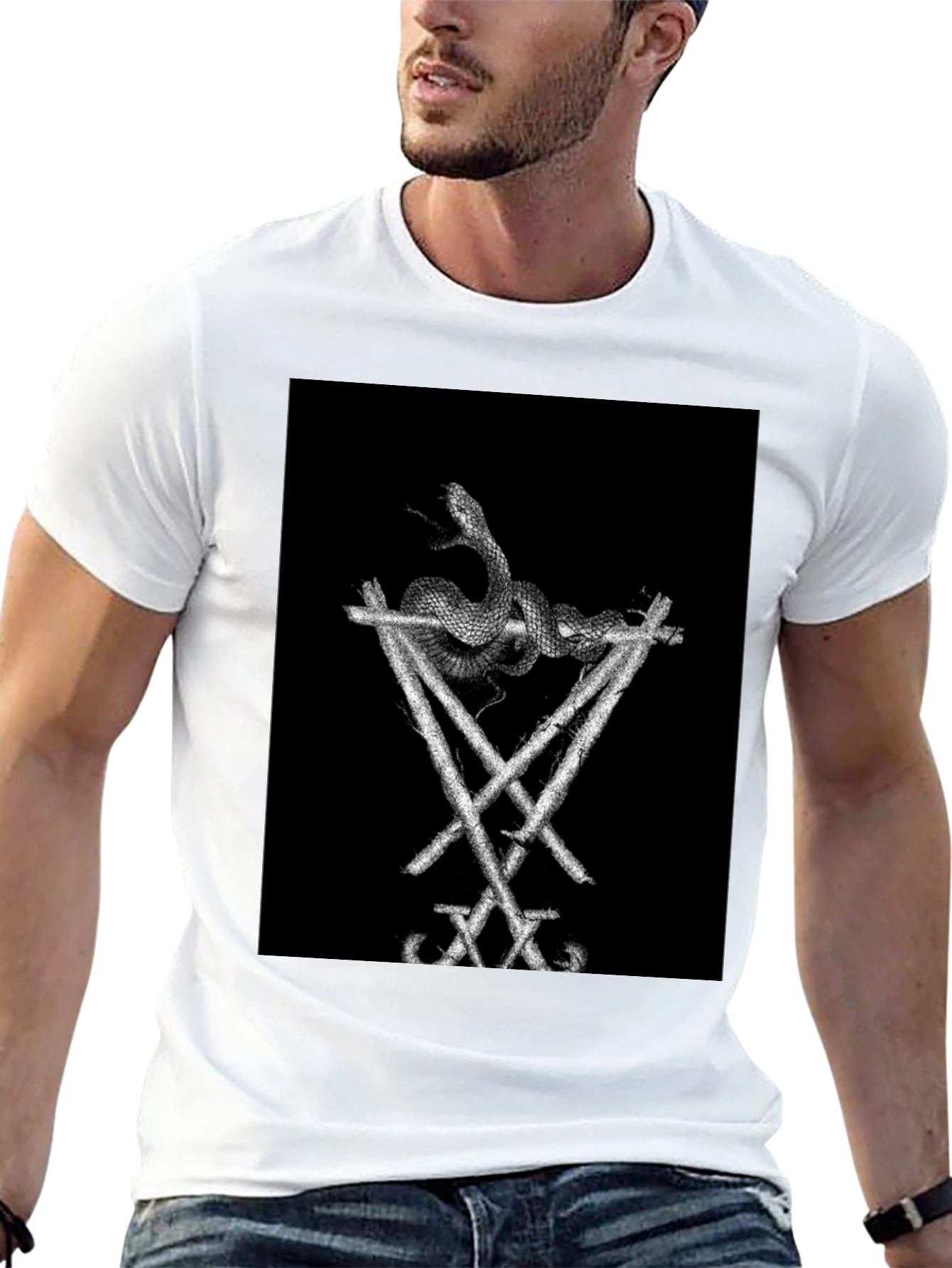 Snake & Sigil Black Graphic Tee