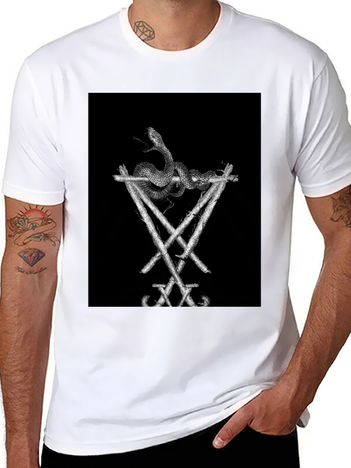 Snake & Sigil Black Graphic Tee