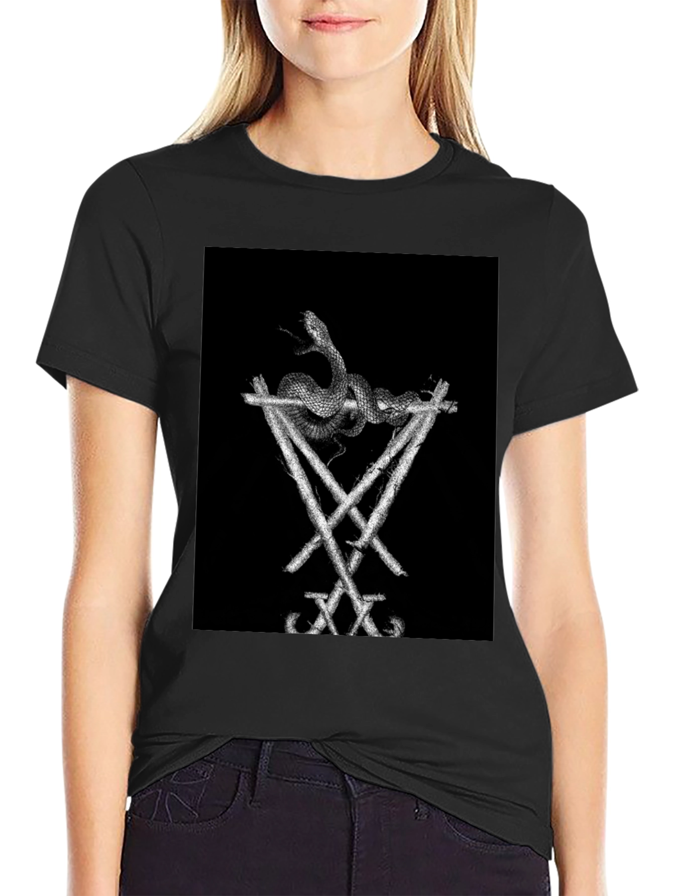 Snake & Sigil Black Graphic Tee