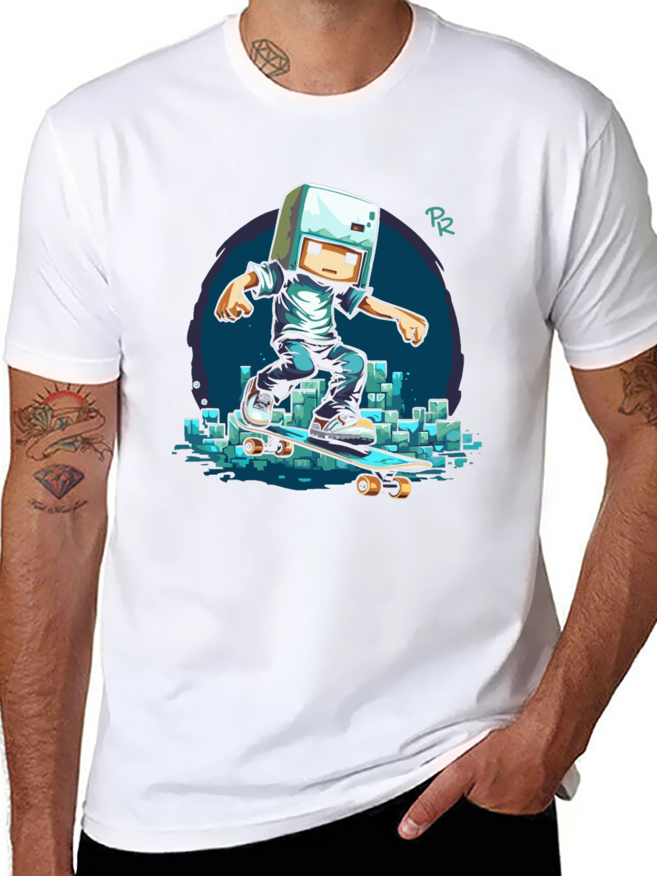 Cool Minecraft Skater T-Shirt