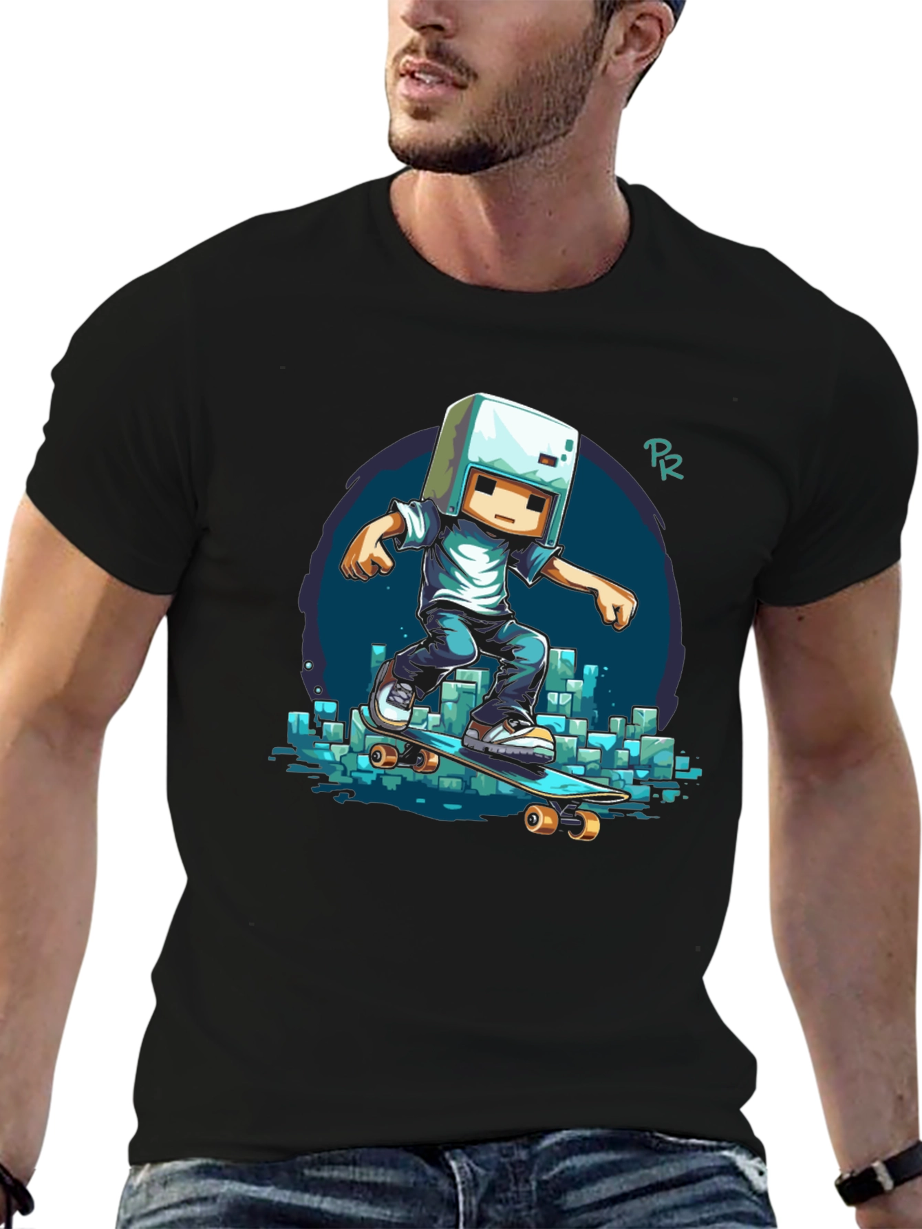 Cool Minecraft Skater T-Shirt