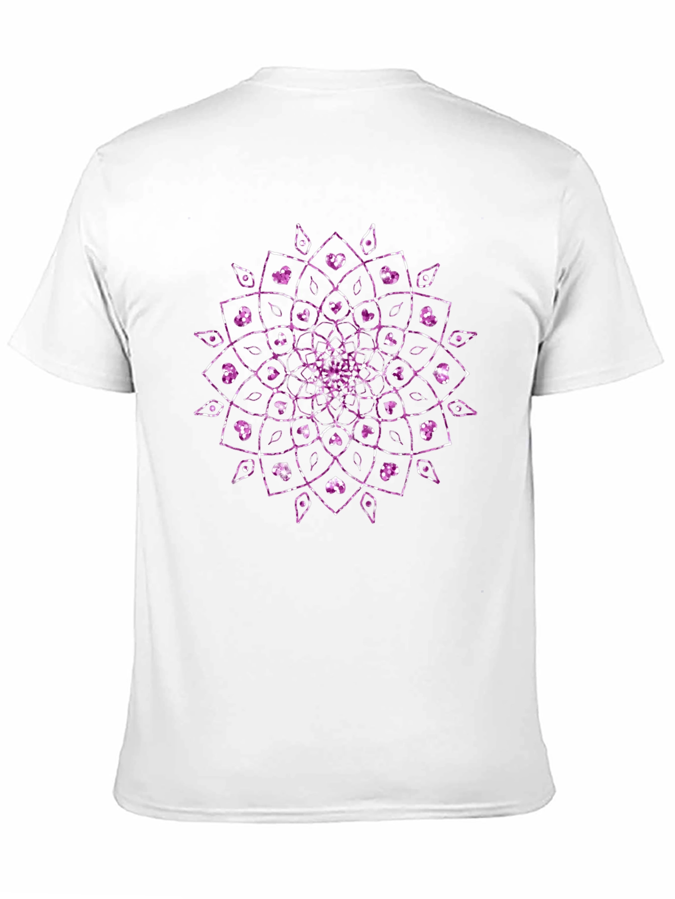 Mens Black T-Shirt with Purple Mandala Design